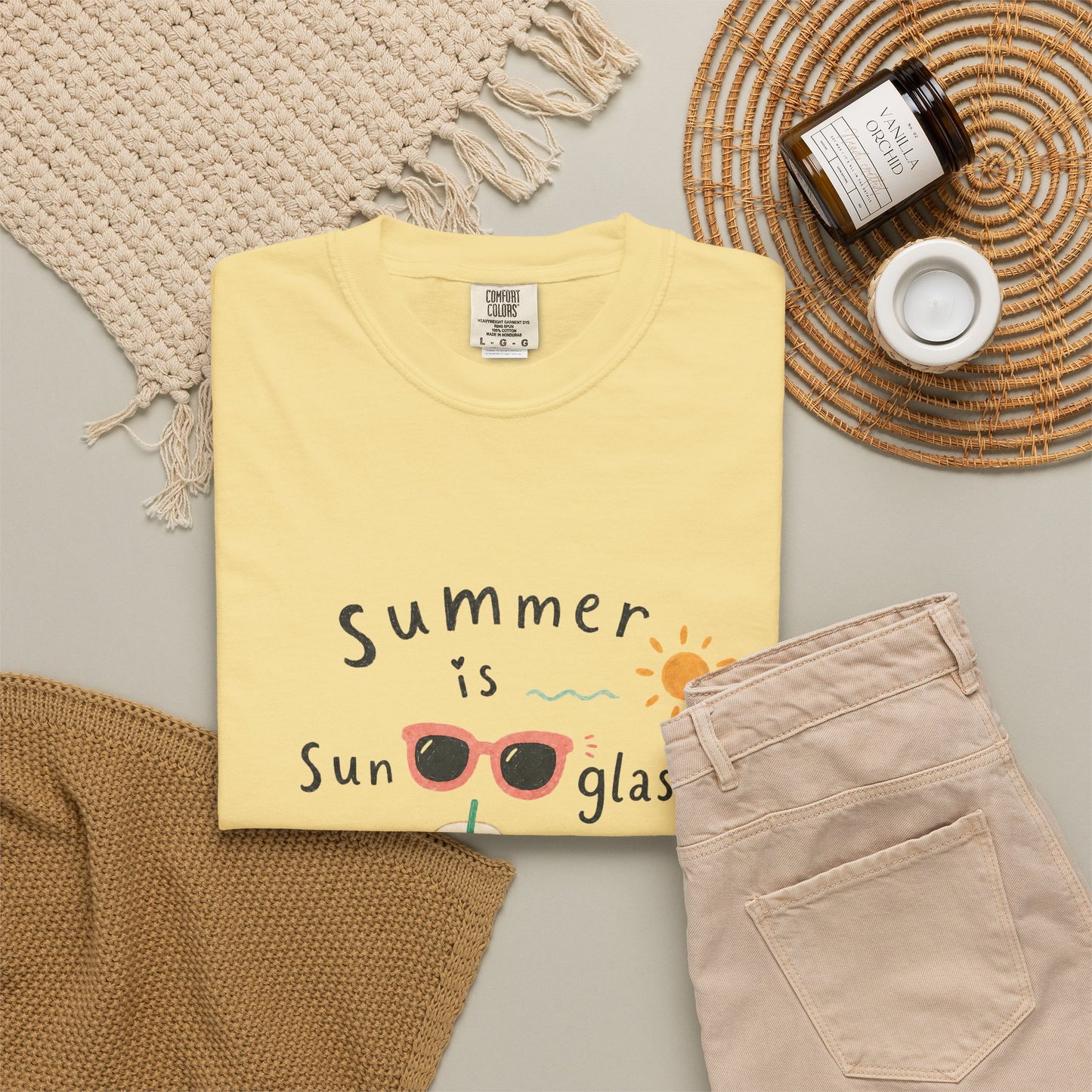 "Summer Is Sunglasses, Iced Coffee & Books" T-Shirt