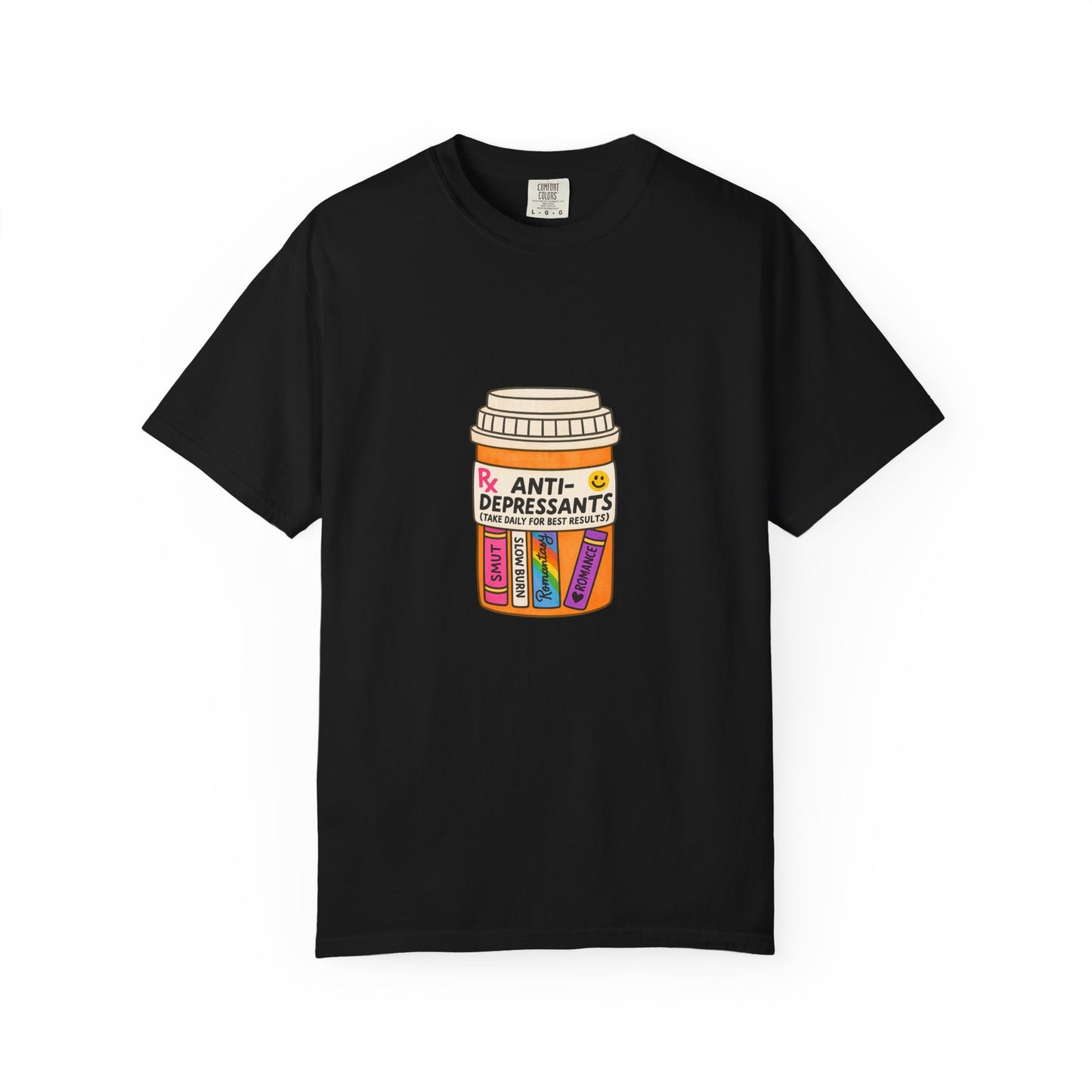 T-Shirt — "Anti-Depressants" Coffee & Books Graphic Tee