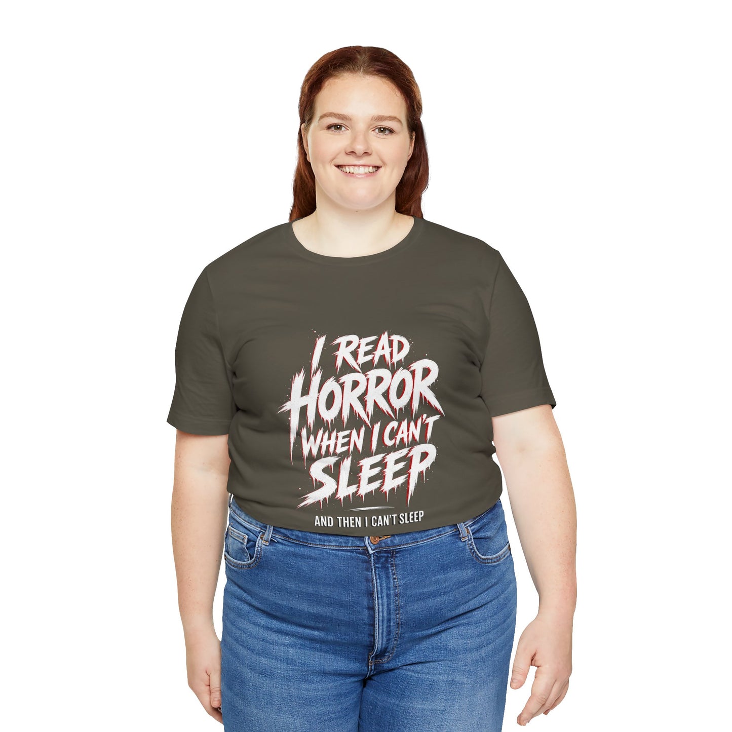 Airlume Cotton - Horror Reader Tee — "I Read Horror When I Can’t Sleep" Graphic T-Shirt
