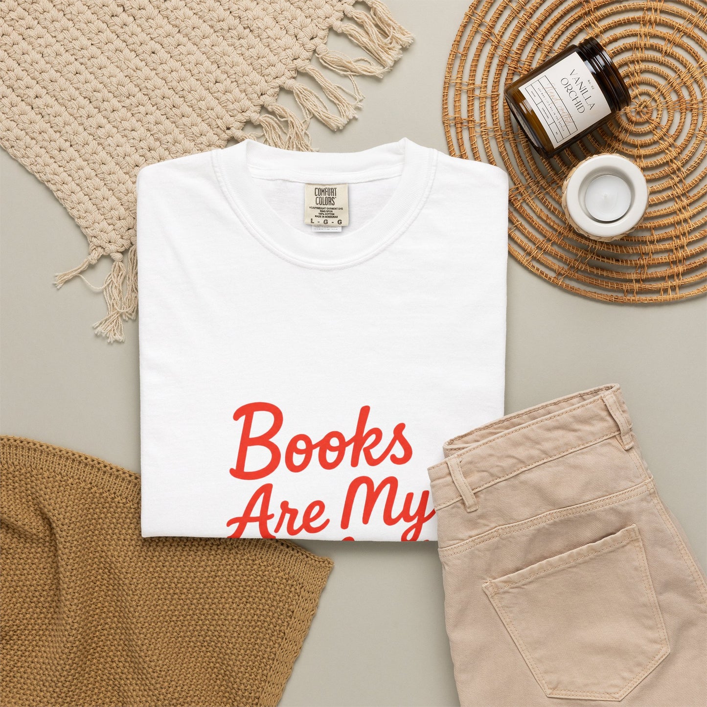 Books Are My Hyperfixation T-Shirt — Cute Red Script Reading Tee for Book Lovers