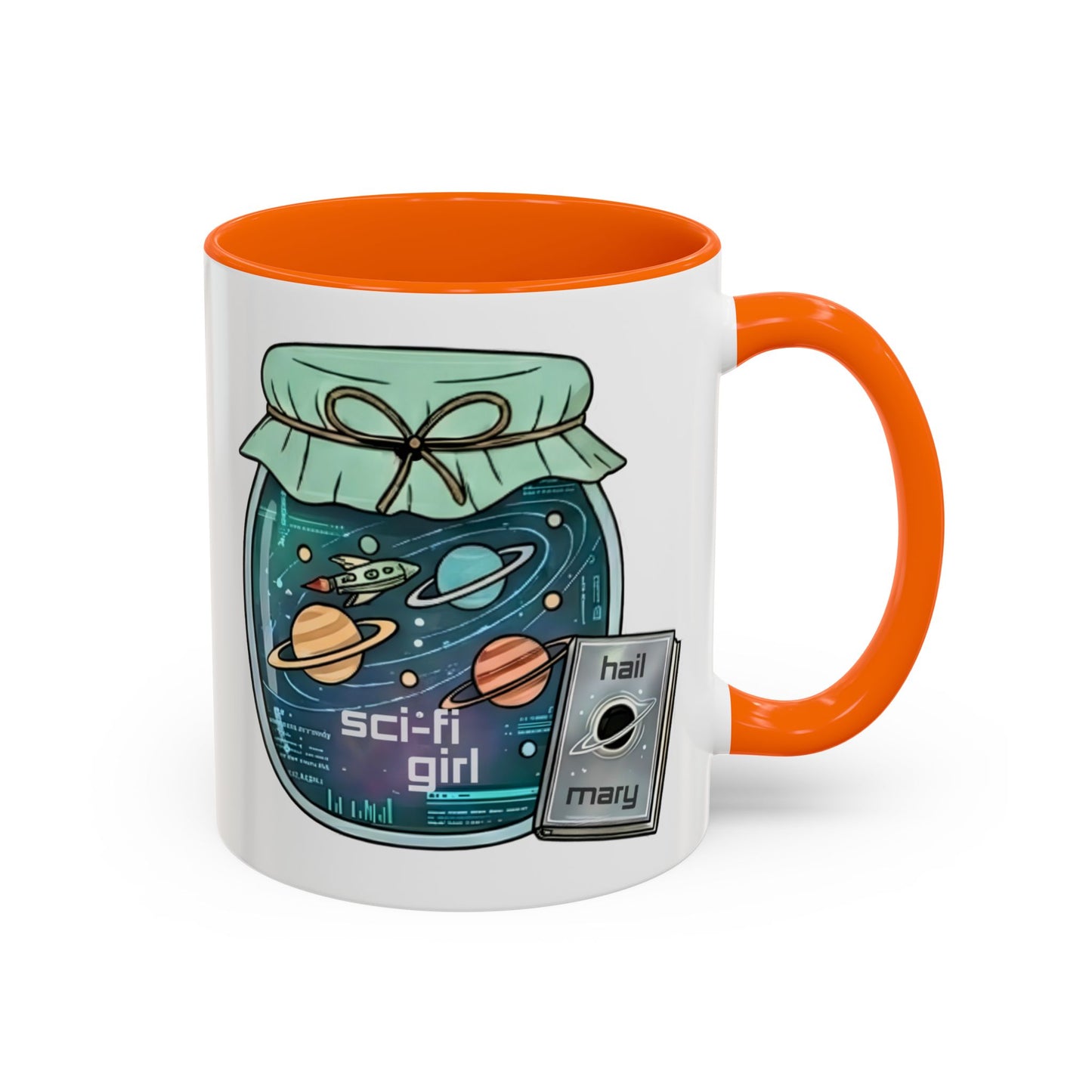 "Sci‑Fi Girl" JamJar Mug — Space Planets Accent Coffee Cup (11/15oz)