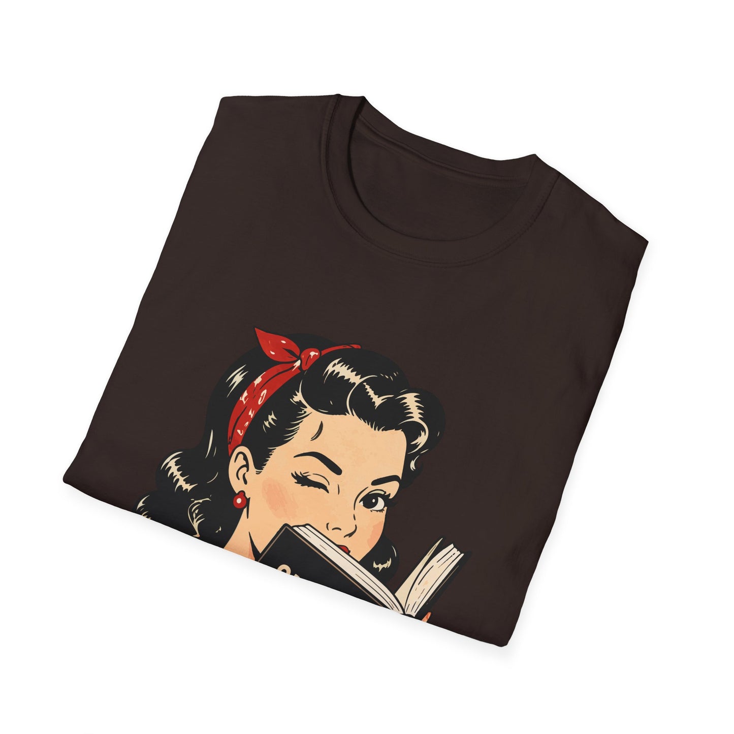 Lightweight Fabric - Vintage Pin-up Reading Tee — "Smutty Content" Graphic T-Shirt