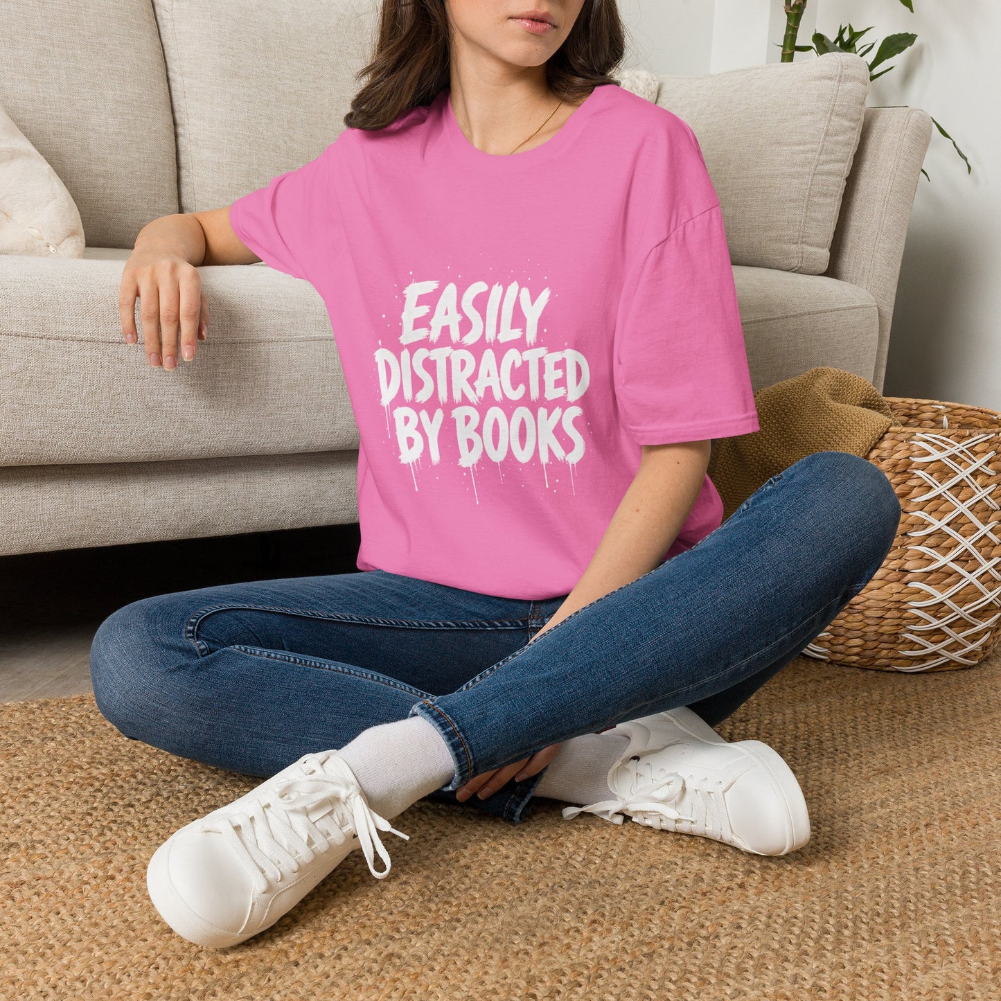 Lightweight Fabric - "Easily Distracted by Books" T‑Shirt