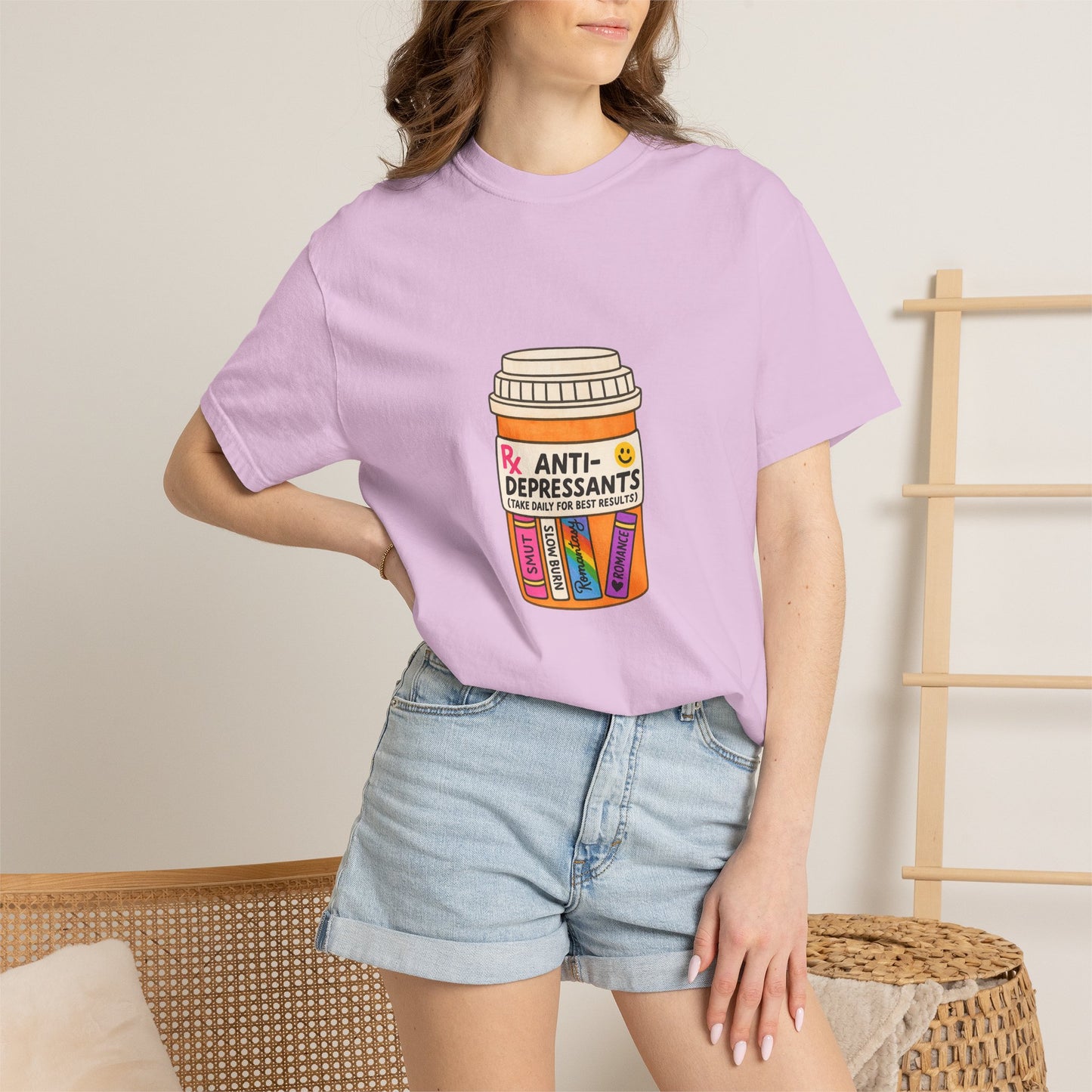 T-Shirt — "Anti-Depressants" Coffee & Books Graphic Tee