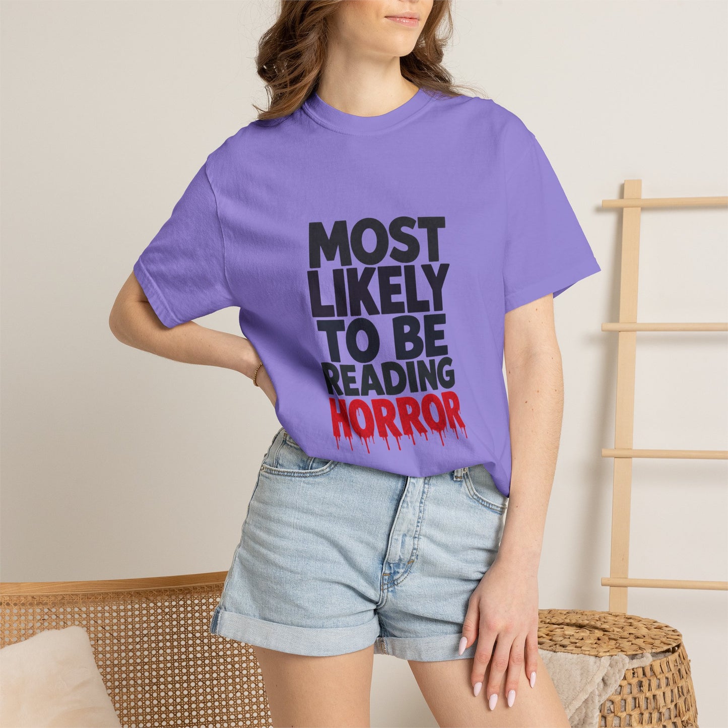 Horror Reader T-Shirt — "Most Likely to Be Reading Horror" Graphic Tee