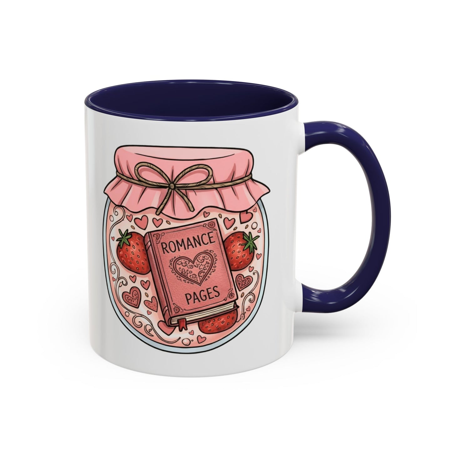 "Romance Pages" Jam Jar Coffee Mug — Cute Strawberry Jam Romance Readers Mug (11/15oz)