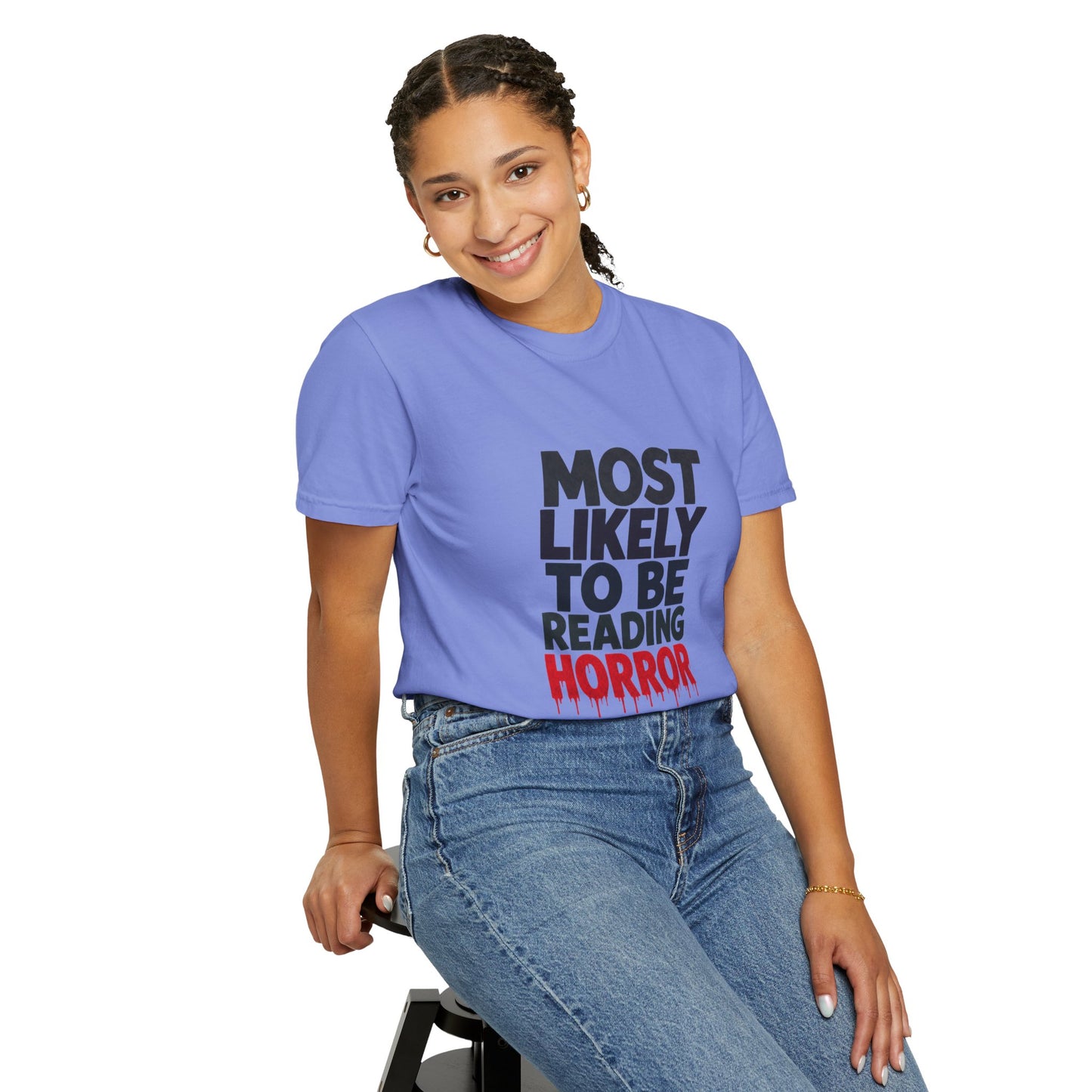 Horror Reader T-Shirt — "Most Likely to Be Reading Horror" Graphic Tee