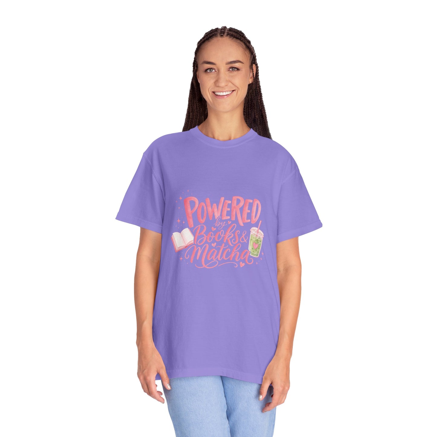 "Powered by Books & Matcha" T-Shirt