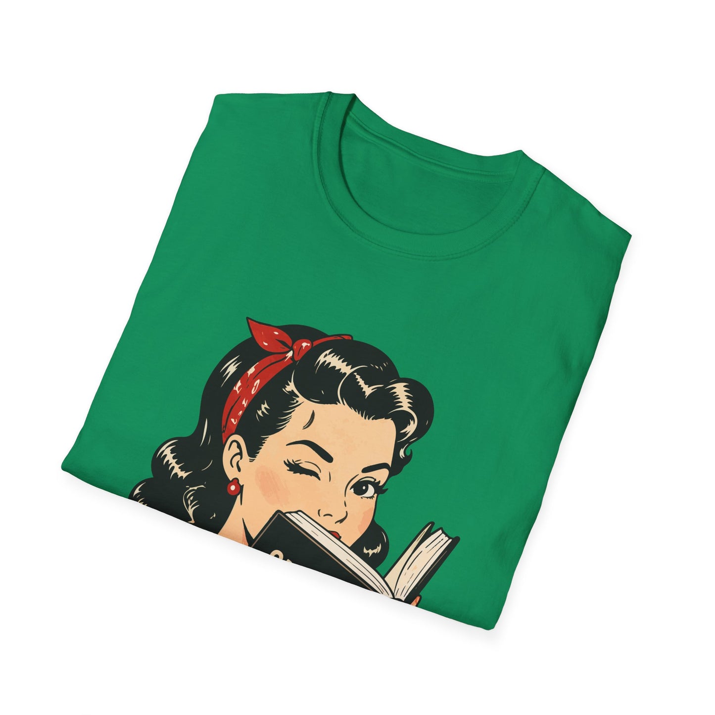 Lightweight Fabric - Vintage Pin-up Reading Tee — "Smutty Content" Graphic T-Shirt