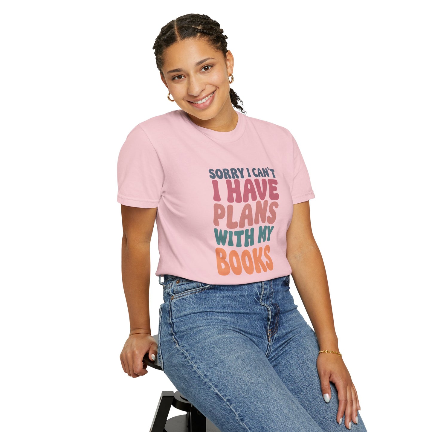 Book Lover T-Shirt — "Sorry I Can't, I Have Plans With My Books" Graphic Tee