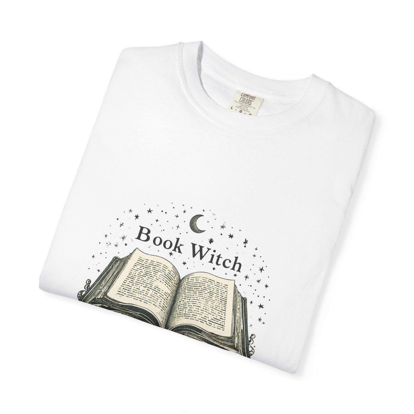 "Book Witch" T-Shirt — Vintage Open Spellbook Design for Readers & Witches