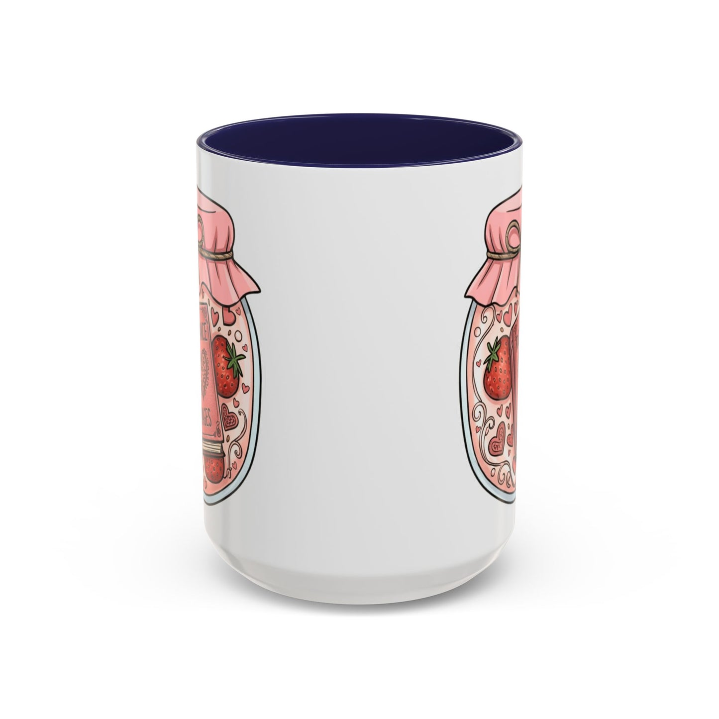 "Romance Pages" Jam Jar Coffee Mug — Cute Strawberry Jam Romance Readers Mug (11/15oz)