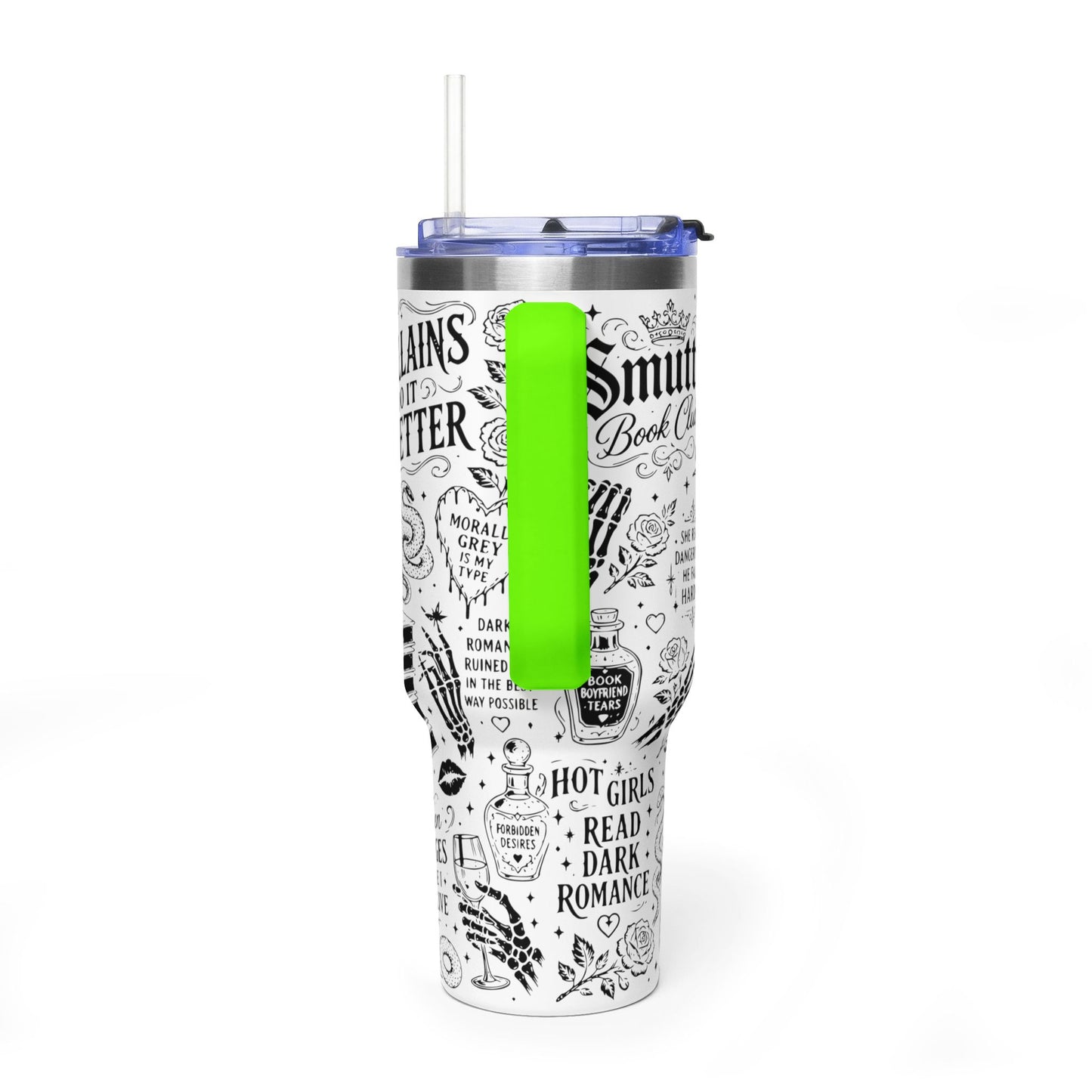 40oz Tumbler — "In My Dark Romance Era (Probably Smut)" Graphic Vacuum Travel Mug