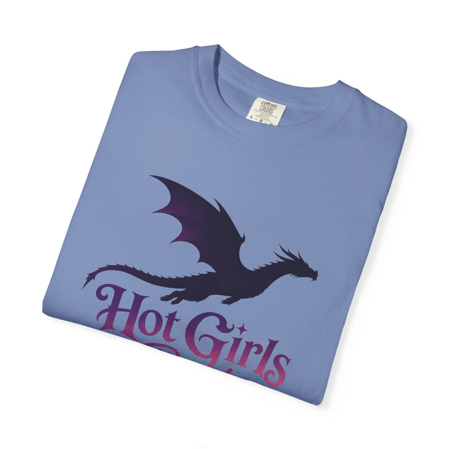 Fantasy Reader T‑Shirt — "Hot Girls Read Fantasy" Dragon Graphic