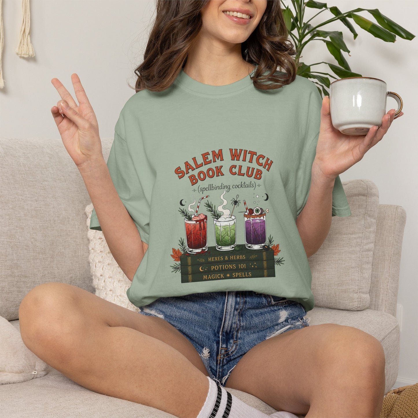 "Salem Witch Book Club" T-Shirt — Whimsical Witchy Reading Tee