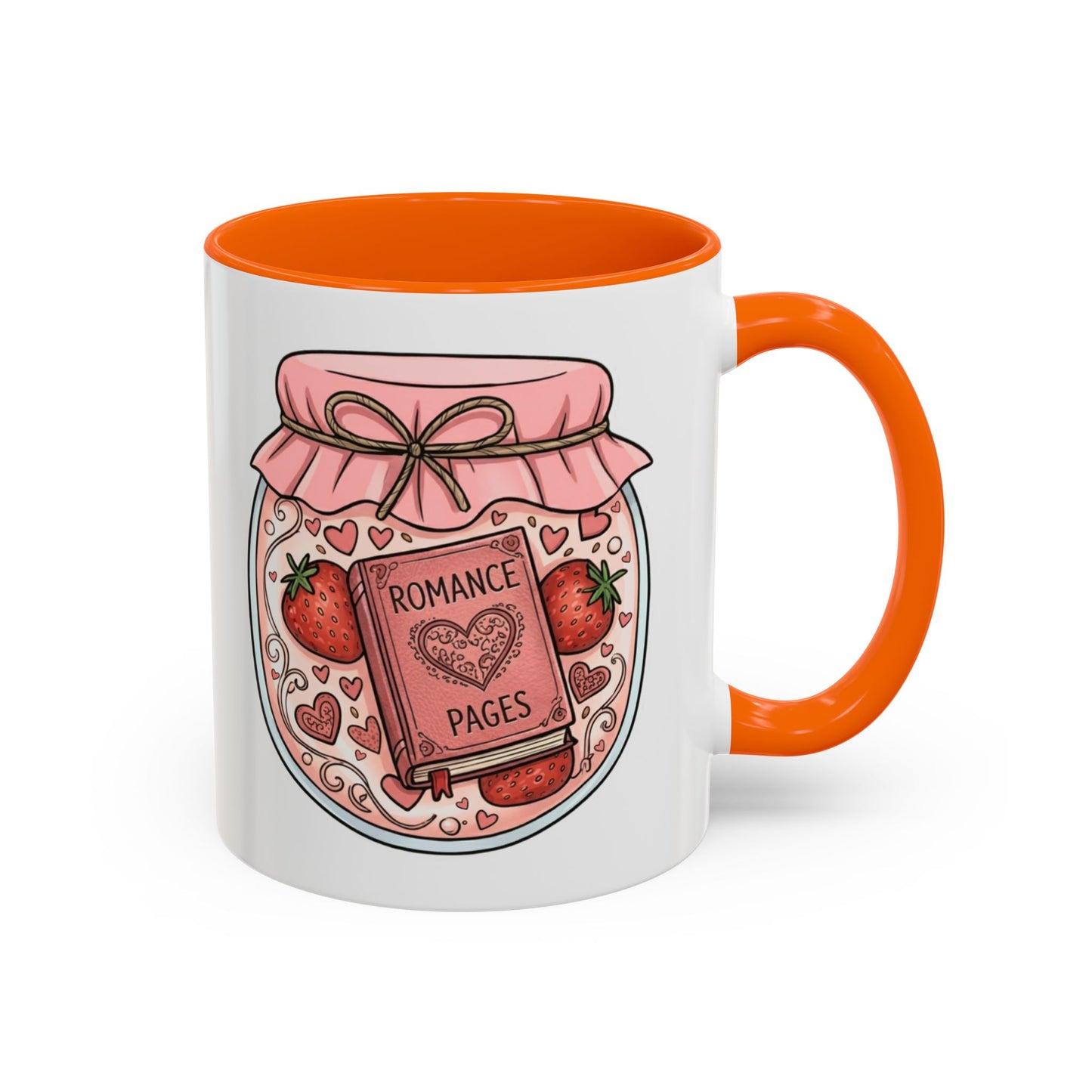 "Romance Pages" Jam Jar Coffee Mug — Cute Strawberry Jam Romance Readers Mug (11/15oz)