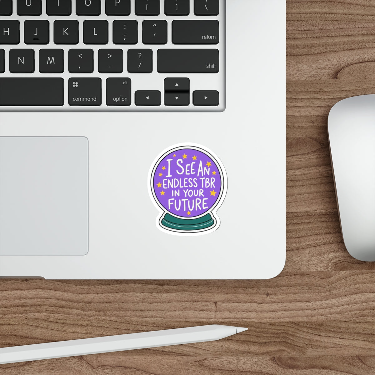 Crystal Ball Sticker — "I See an Endless TBR in Your Future" Literary Die-Cut Sticker