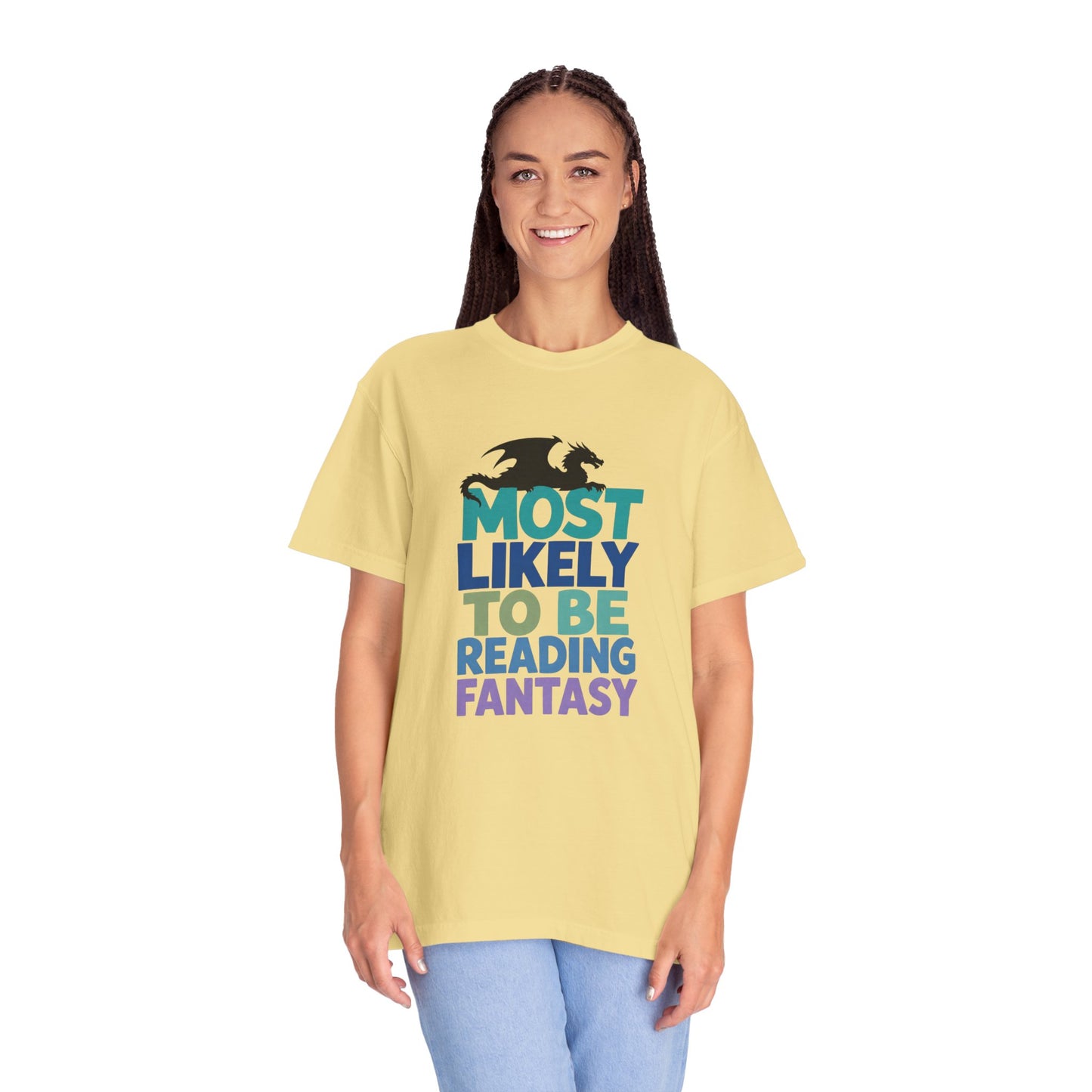 Fantasy Reader T-Shirt — "Most Likely to Be Reading Fantasy" Graphic Tee