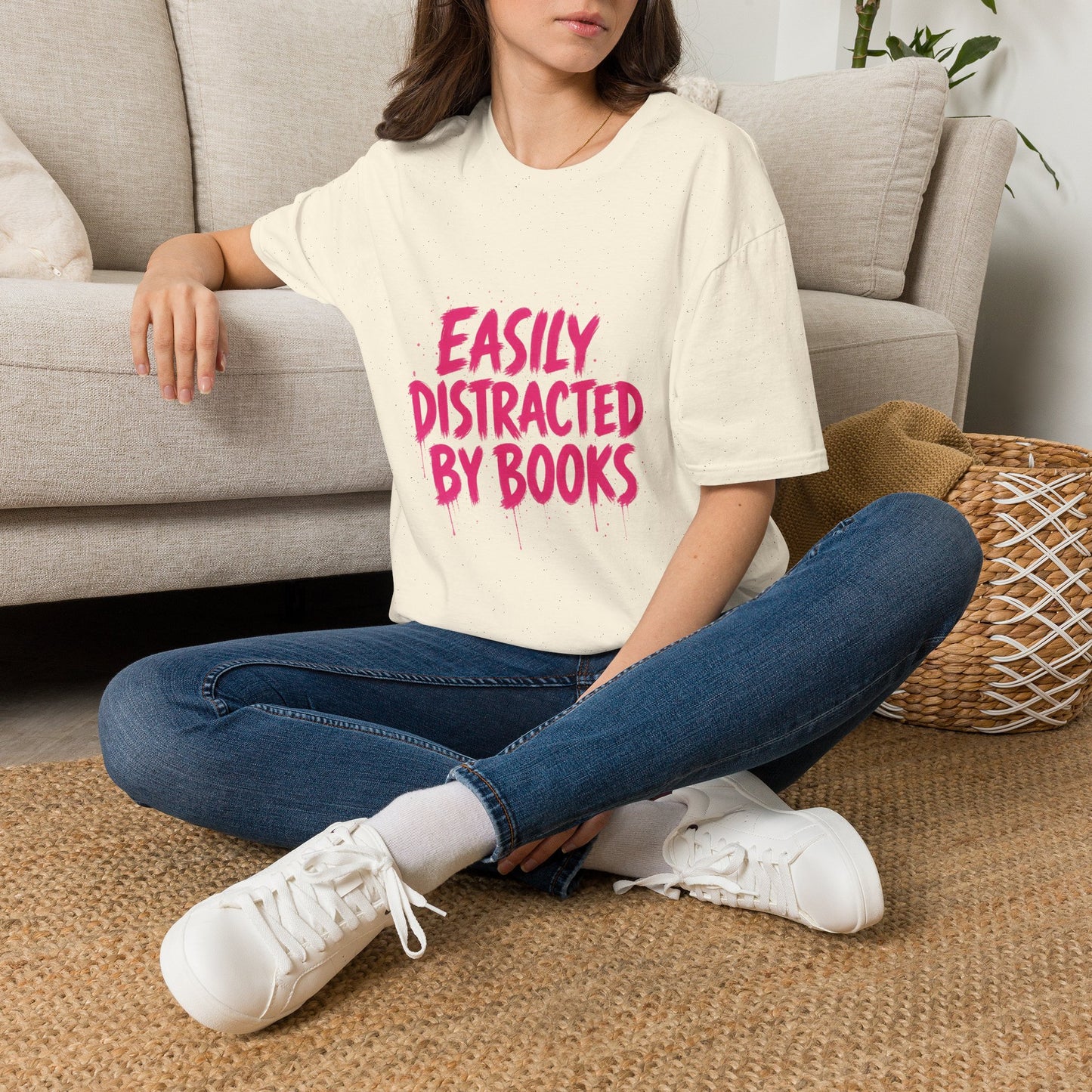 Lightweight Fabric - "Easily Distracted by Books" T‑Shirt