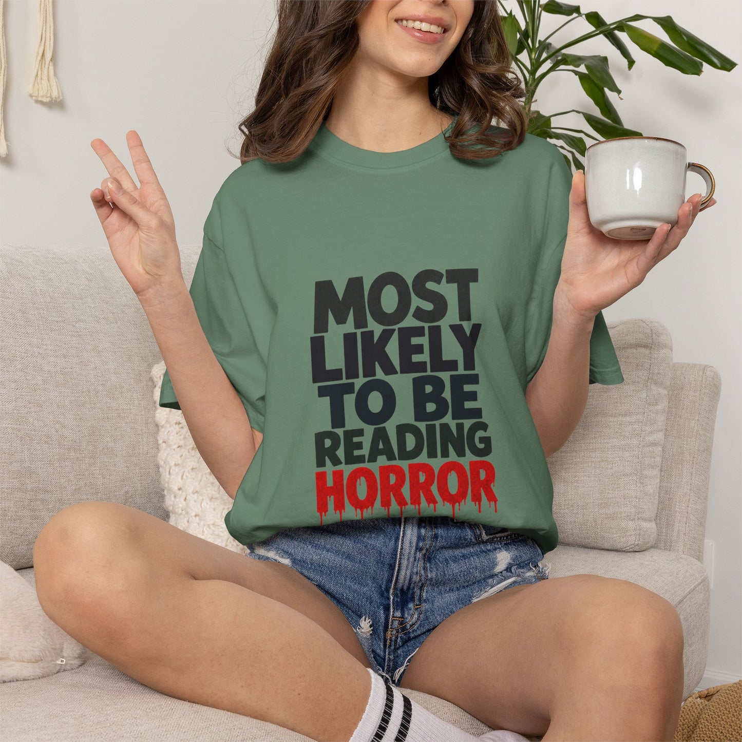 Horror Reader T-Shirt — "Most Likely to Be Reading Horror" Graphic Tee