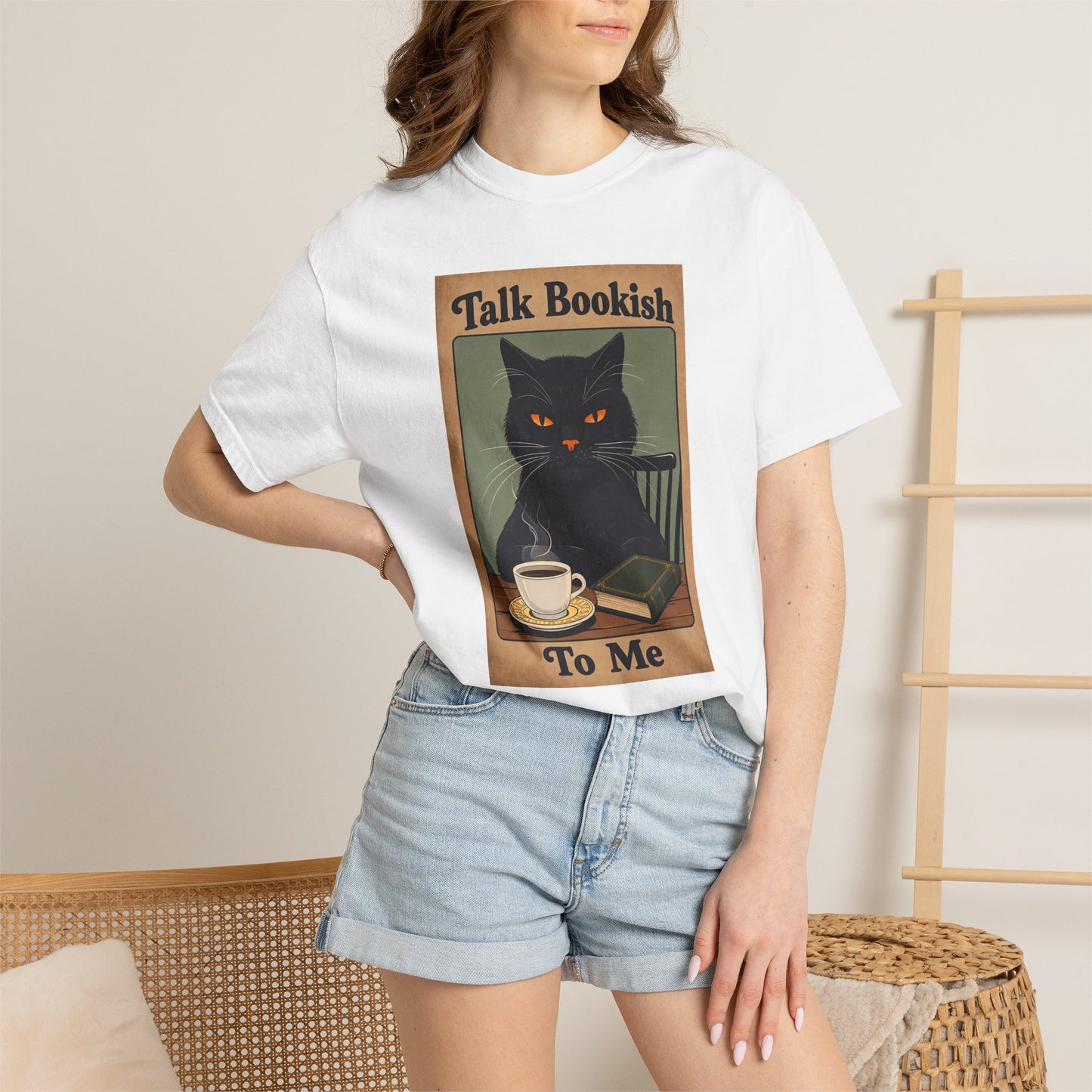 "Talk Bookish To Me" Cat T-Shirt