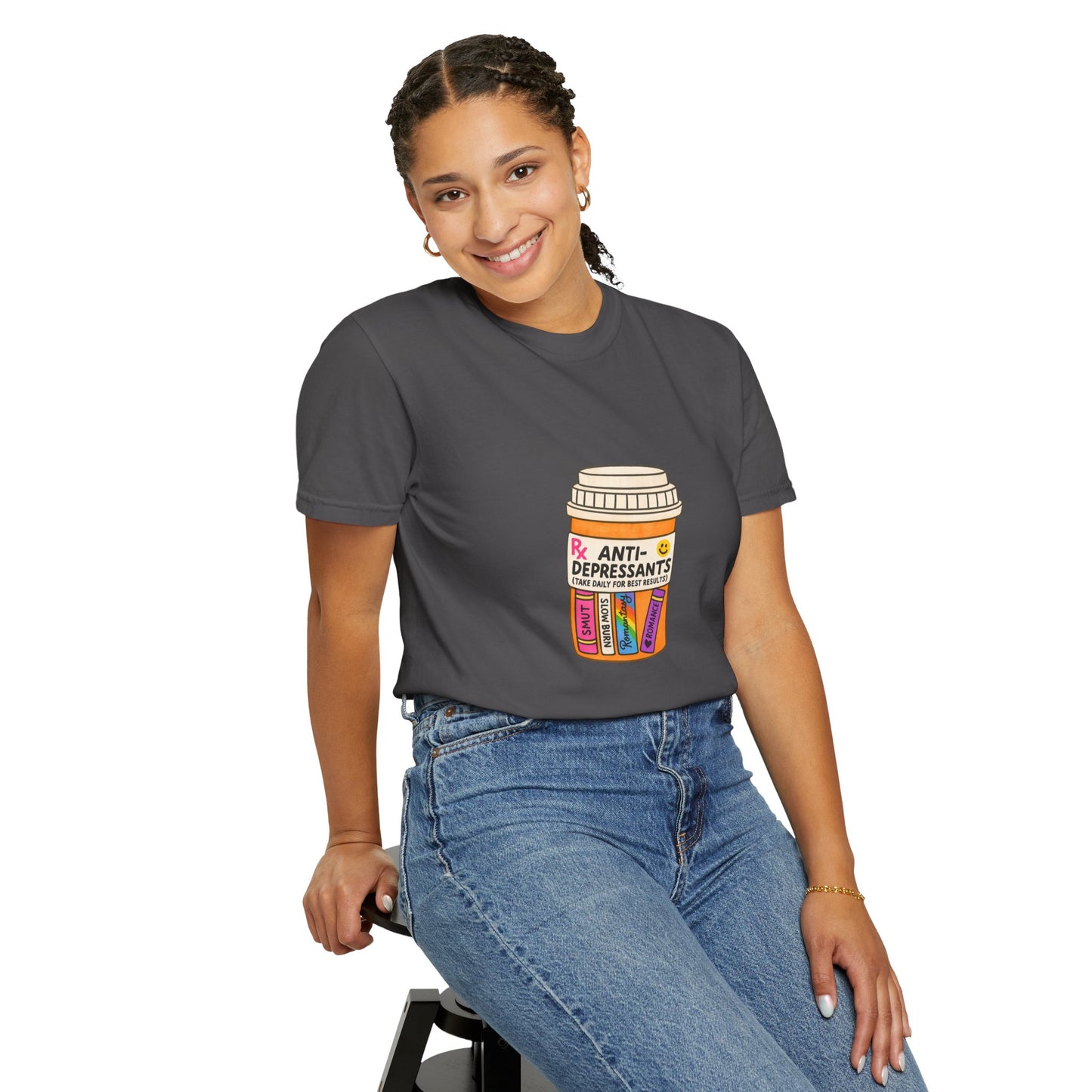 T-Shirt — "Anti-Depressants" Coffee & Books Graphic Tee