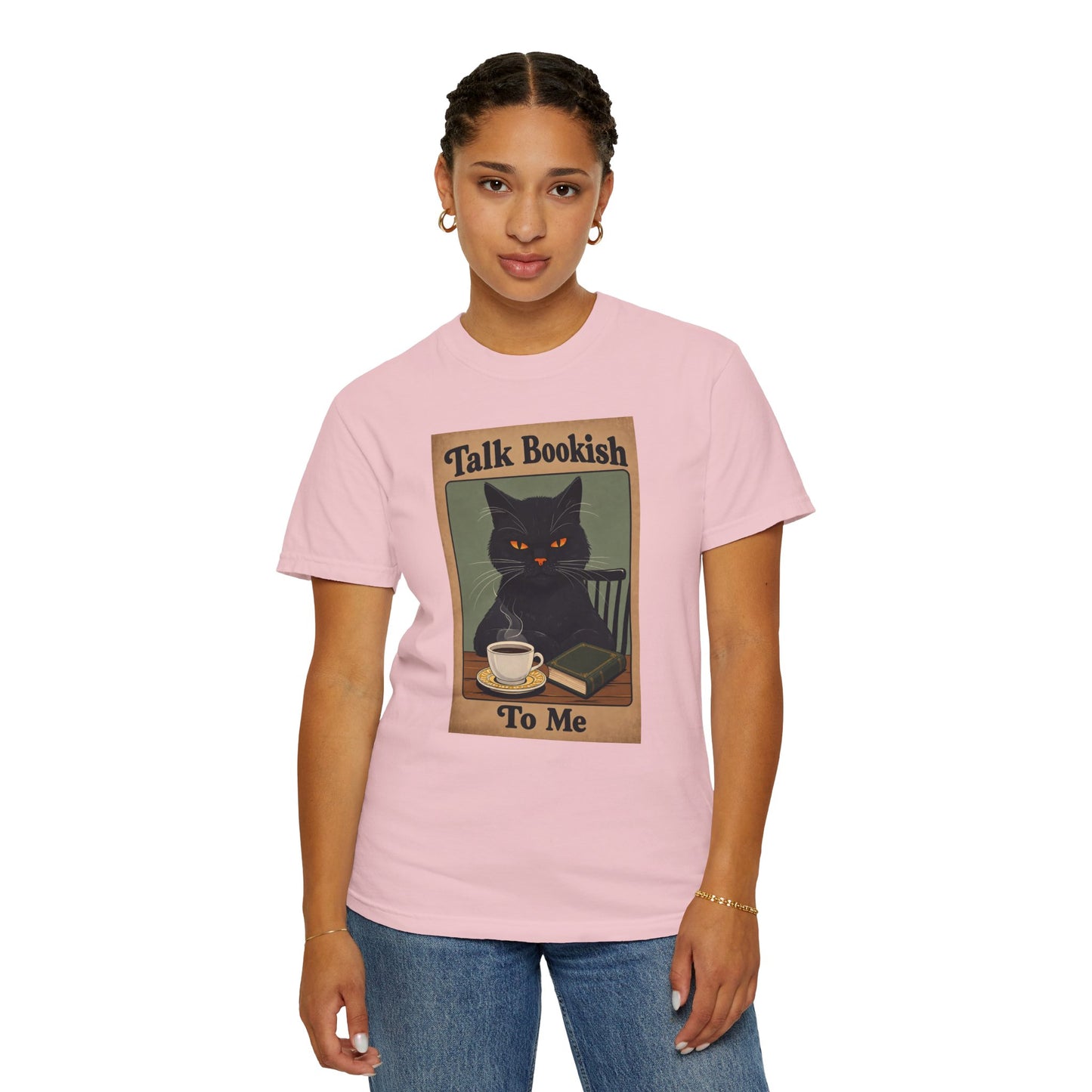 "Talk Bookish To Me" Cat T-Shirt