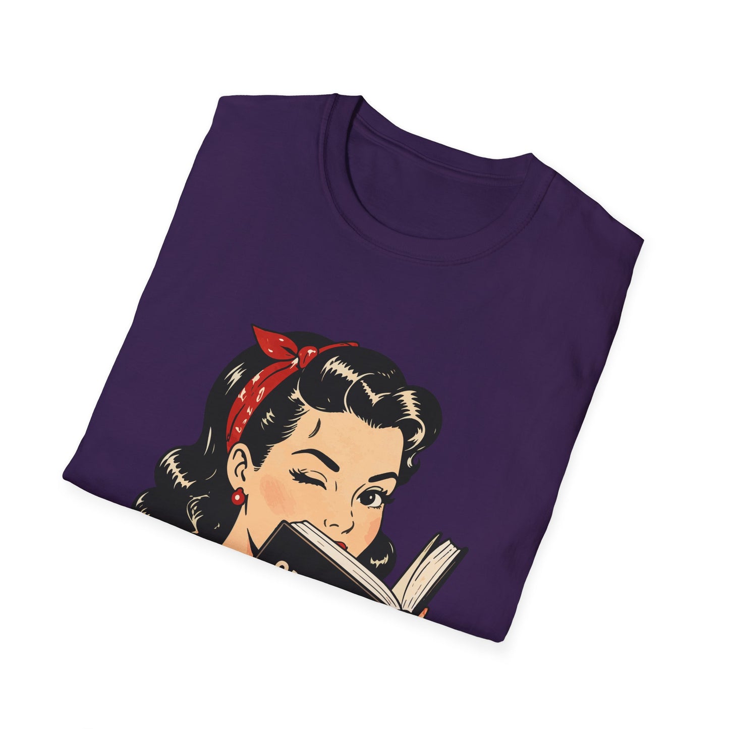 Lightweight Fabric - Vintage Pin-up Reading Tee — "Smutty Content" Graphic T-Shirt