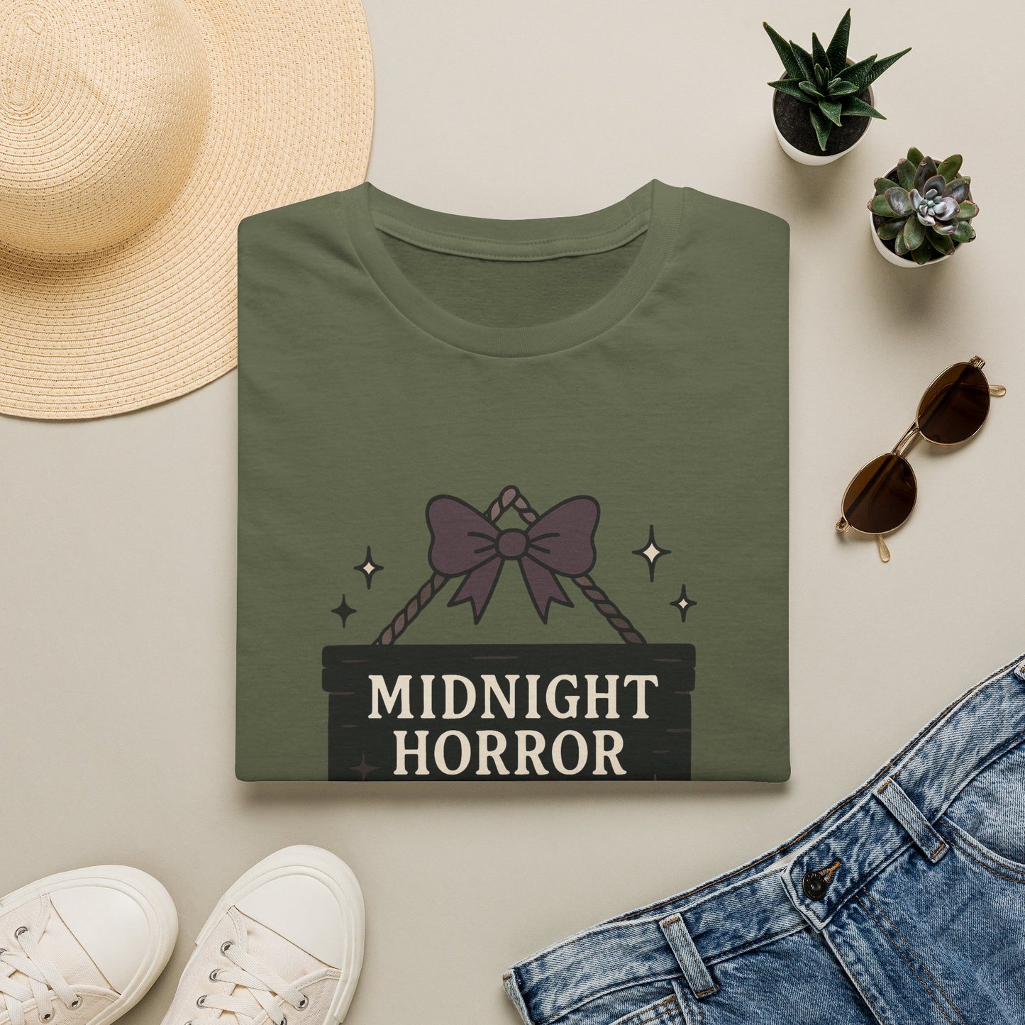 Lightweight Fabric - "Midnight Horror Reader" T-Shirt — Spooky Book Lover Graphic Tee