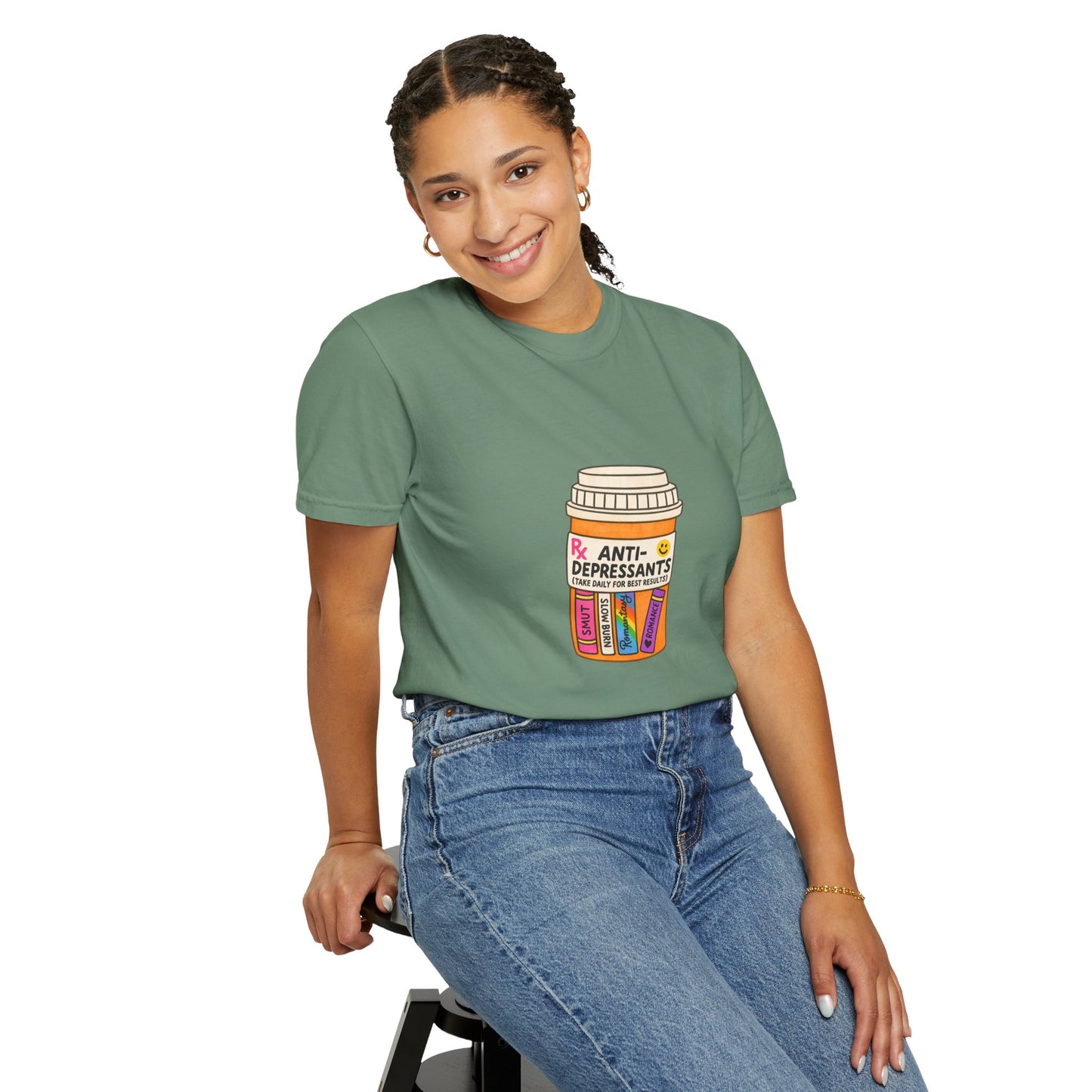 T-Shirt — "Anti-Depressants" Coffee & Books Graphic Tee