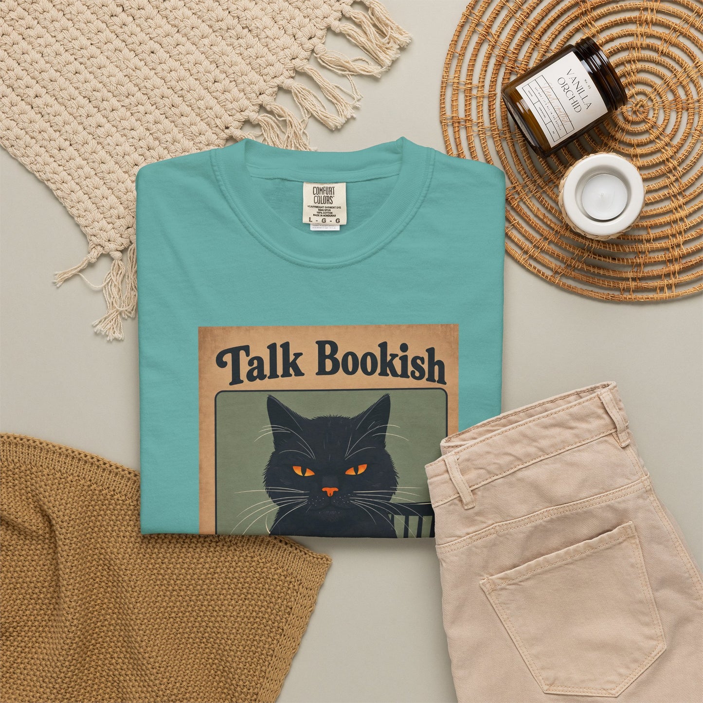 "Talk Bookish To Me" Cat T-Shirt