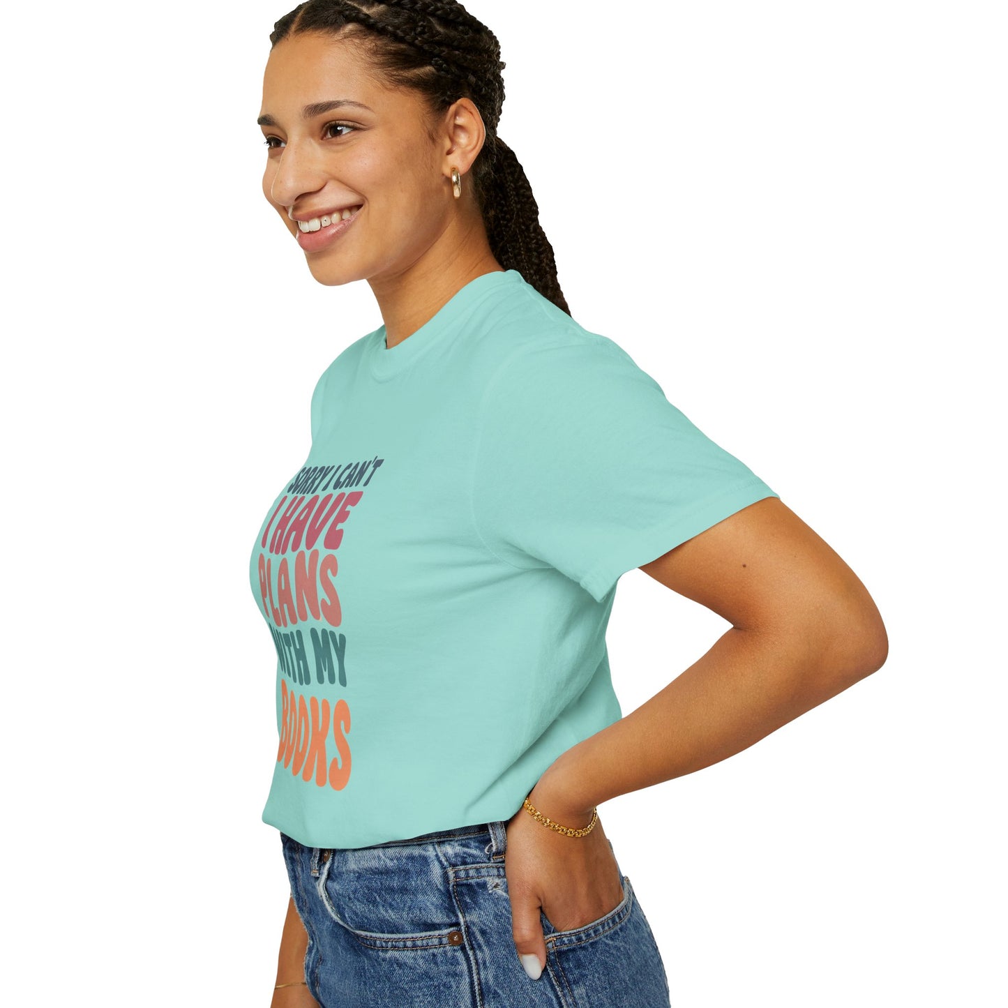 Book Lover T-Shirt — "Sorry I Can't, I Have Plans With My Books" Graphic Tee