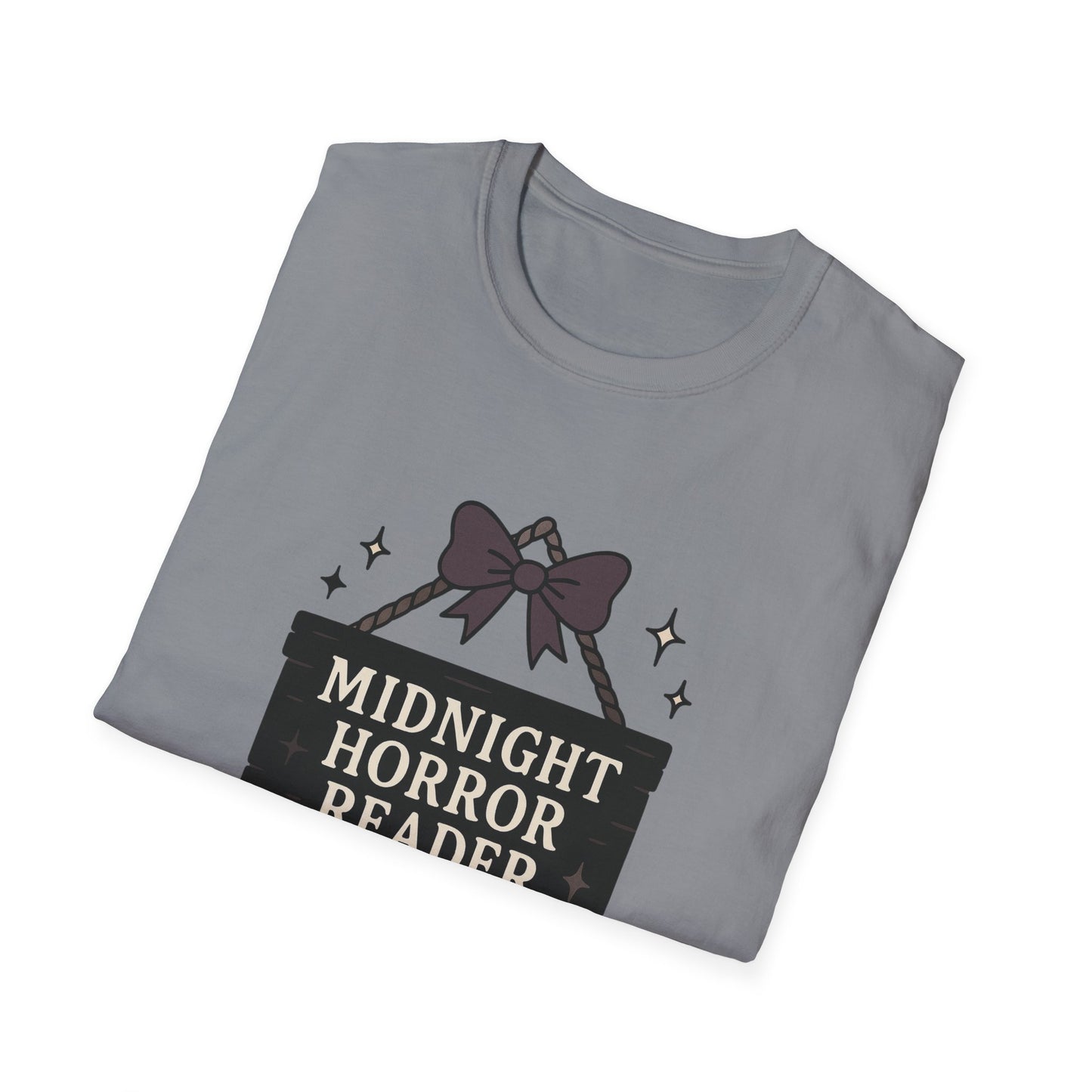 Lightweight Fabric - "Midnight Horror Reader" T-Shirt — Spooky Book Lover Graphic Tee