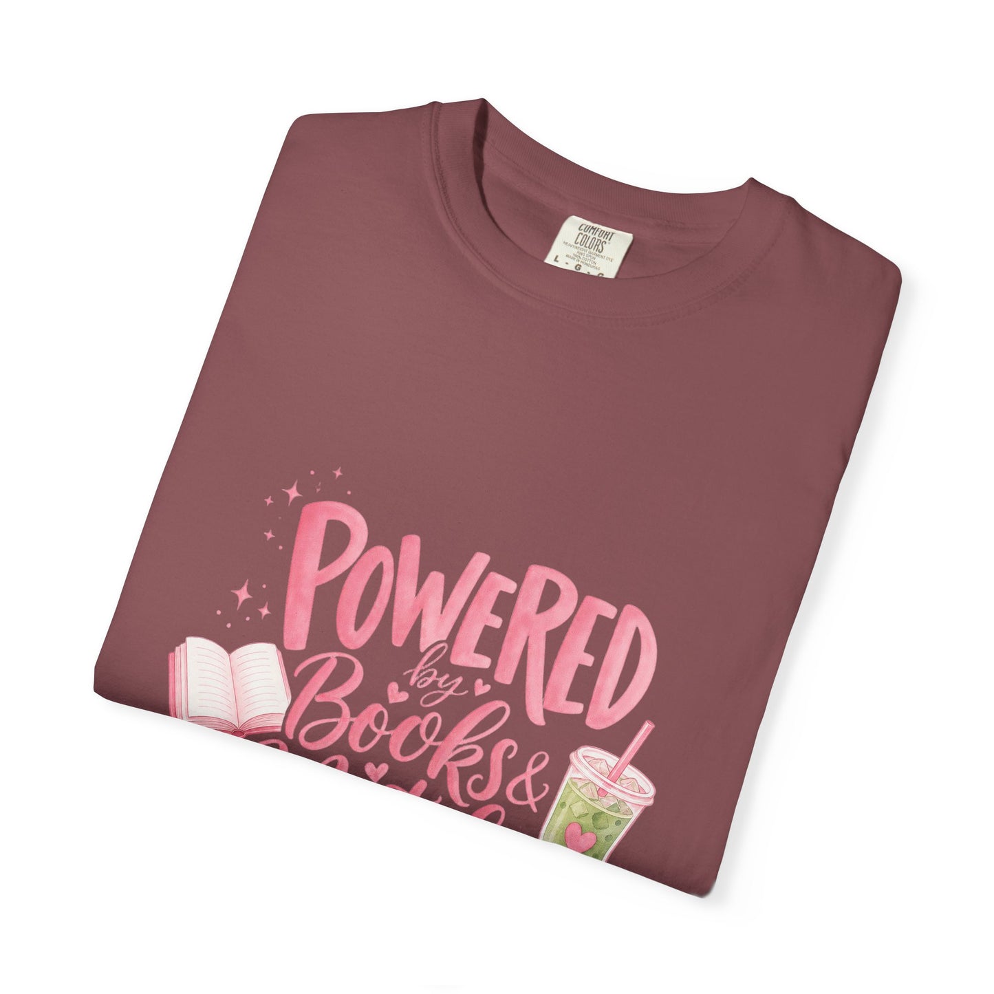 "Powered by Books & Matcha" T-Shirt