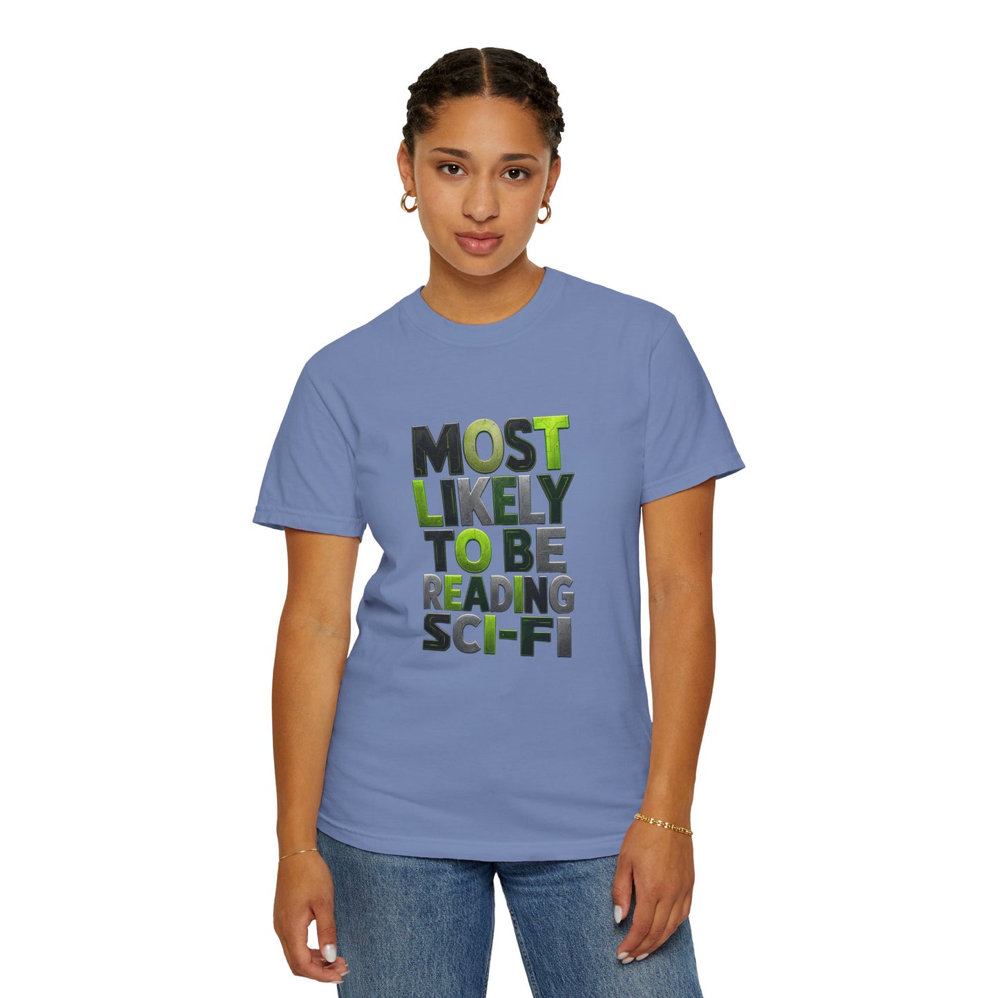 "Most Likely To Be Reading Sci‑Fi" T-Shirt for Science Fiction Book Lovers