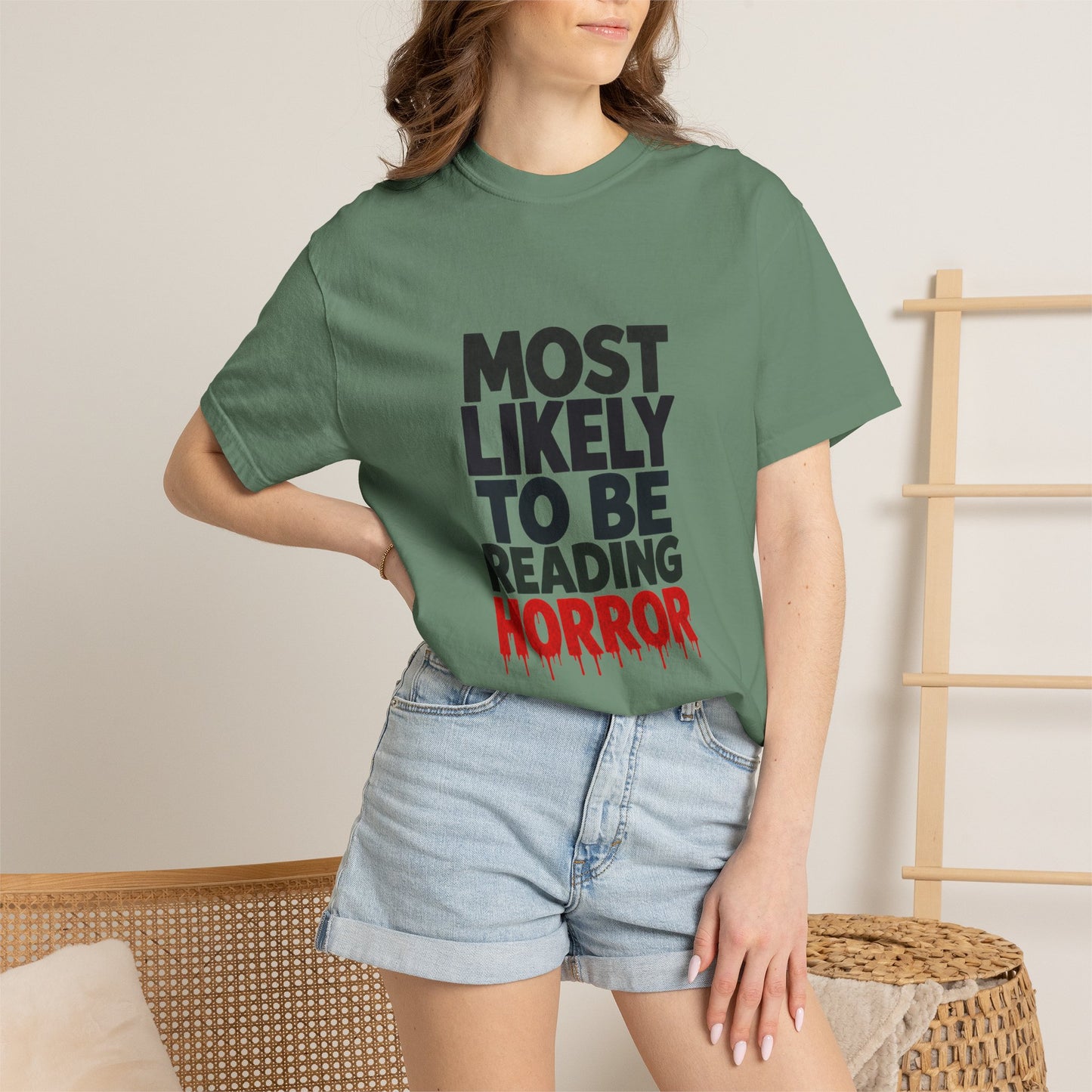 Horror Reader T-Shirt — "Most Likely to Be Reading Horror" Graphic Tee
