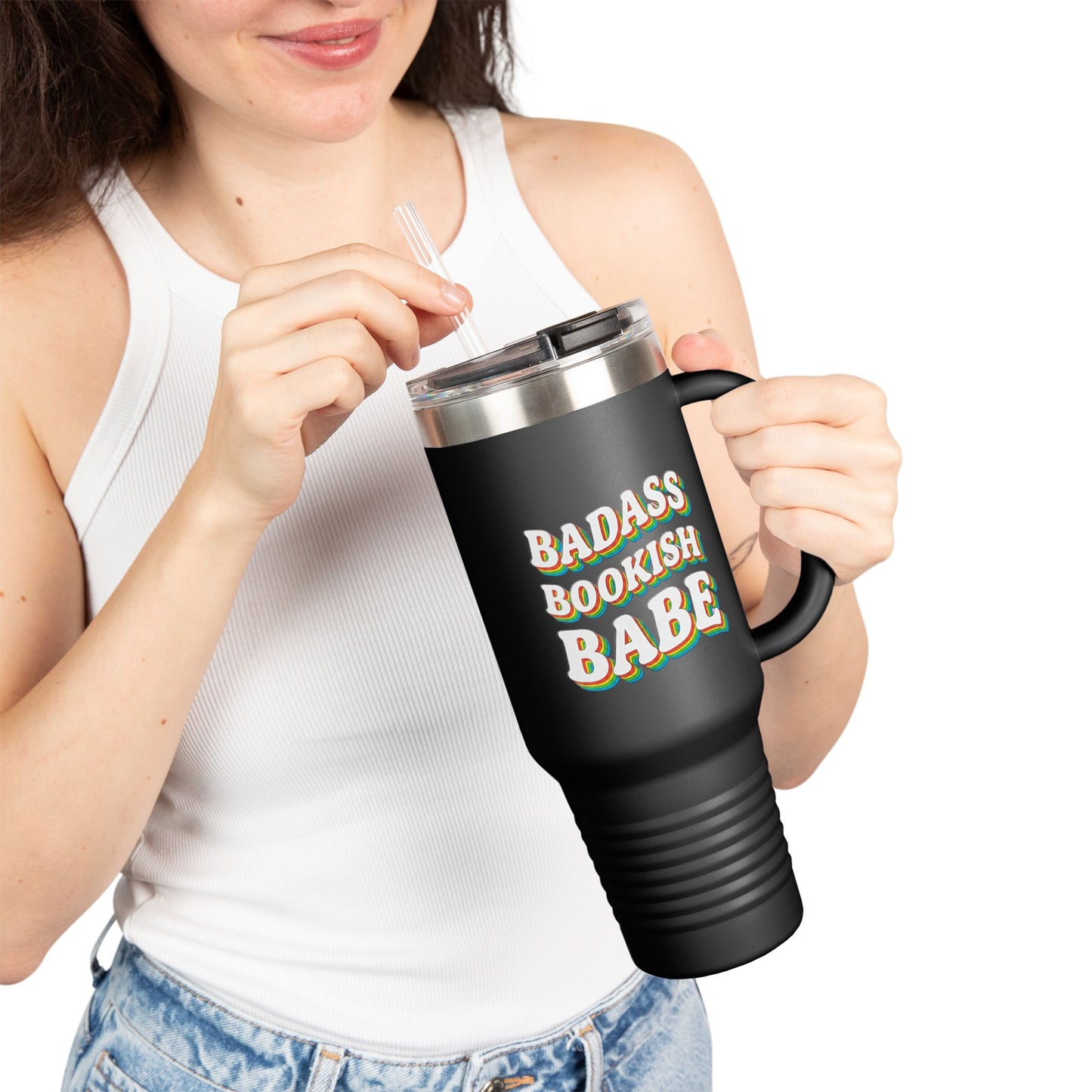 "Badass Bookish Babe" 40oz Insulated Travel Mug