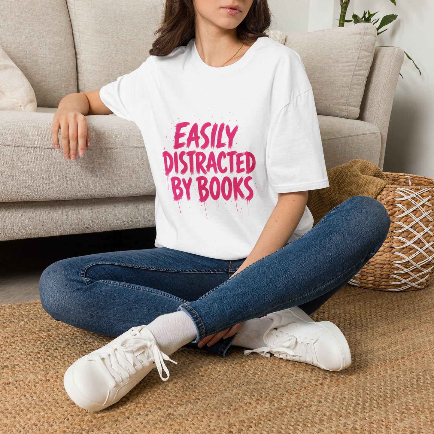 Lightweight Fabric - "Easily Distracted by Books" T‑Shirt