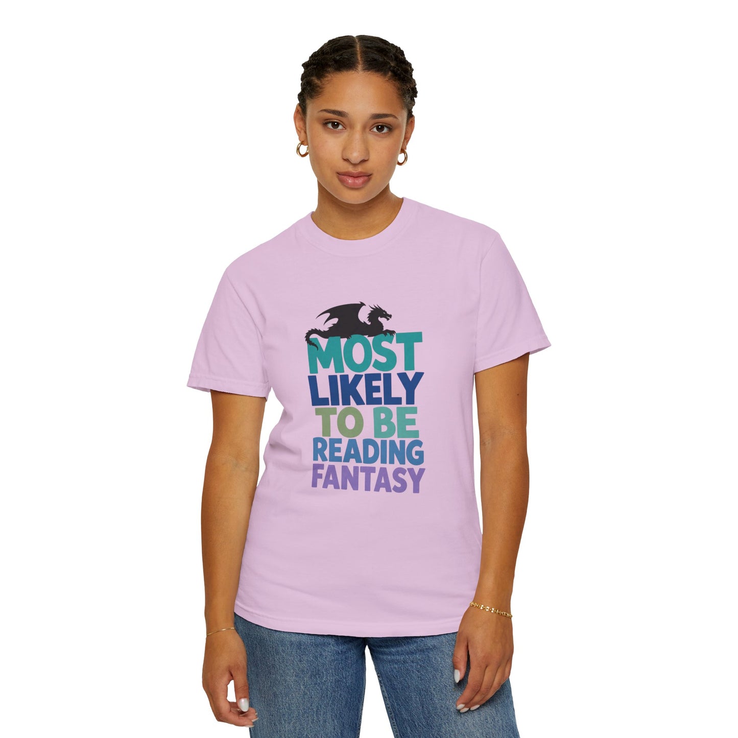 Fantasy Reader T-Shirt — "Most Likely to Be Reading Fantasy" Graphic Tee