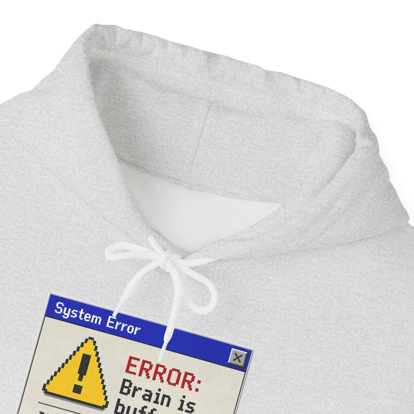 Neurospicy "ERROR: Brain is buffering" Retro Computer Alert Graphic Hoodie