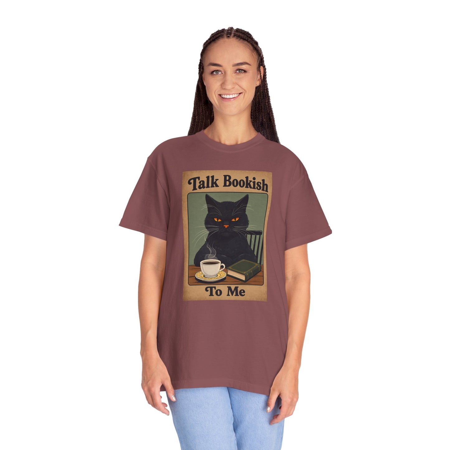 "Talk Bookish To Me" Cat T-Shirt