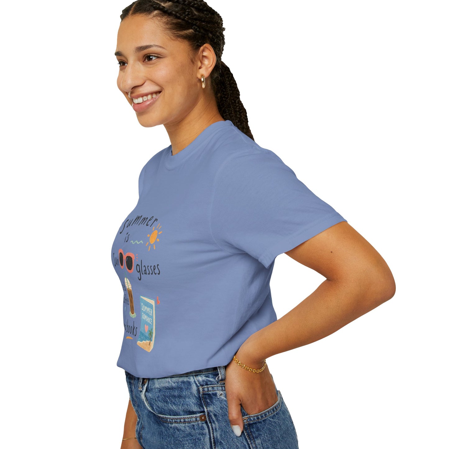 "Summer Is Sunglasses, Iced Coffee & Books" T-Shirt
