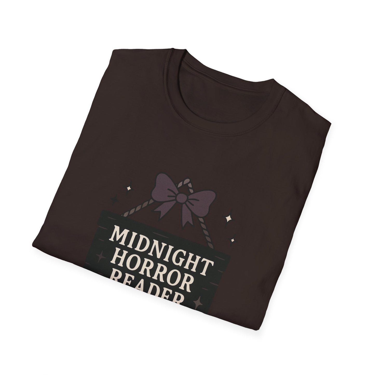 Lightweight Fabric - "Midnight Horror Reader" T-Shirt — Spooky Book Lover Graphic Tee