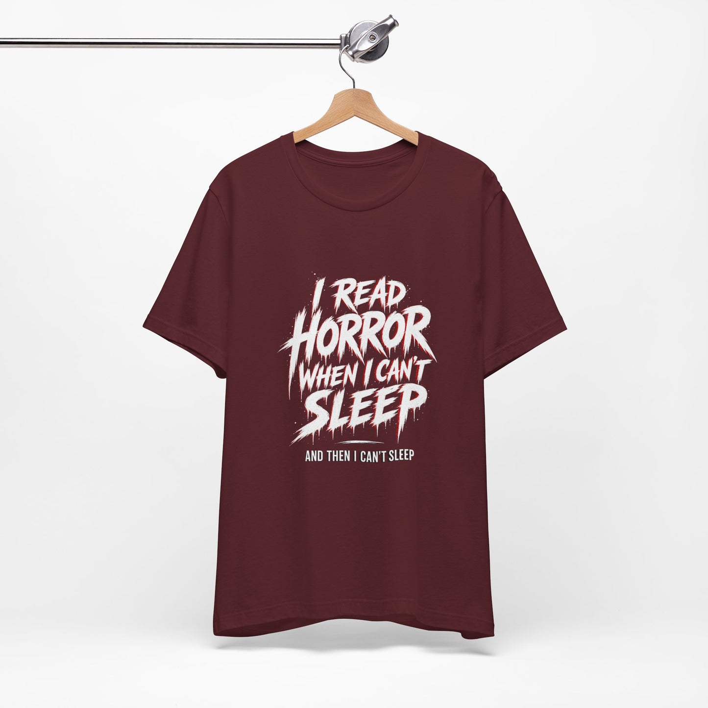 Airlume Cotton - Horror Reader Tee — "I Read Horror When I Can’t Sleep" Graphic T-Shirt