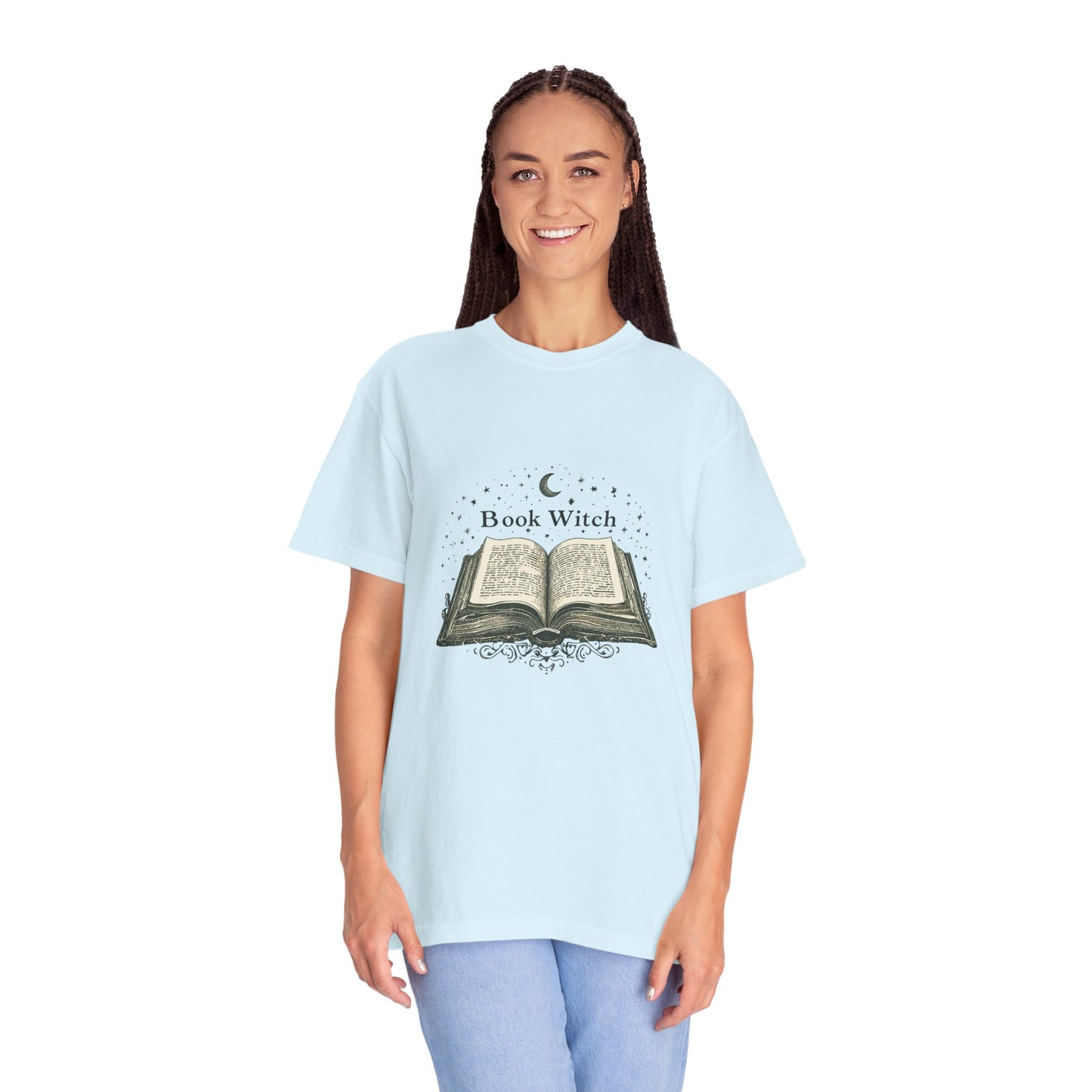"Book Witch" T-Shirt — Vintage Open Spellbook Design for Readers & Witches