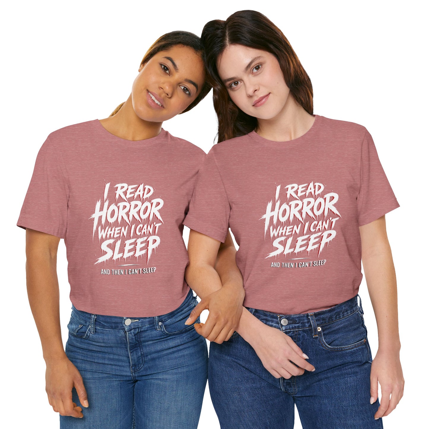 Airlume Cotton - Horror Reader Tee — "I Read Horror When I Can’t Sleep" Graphic T-Shirt