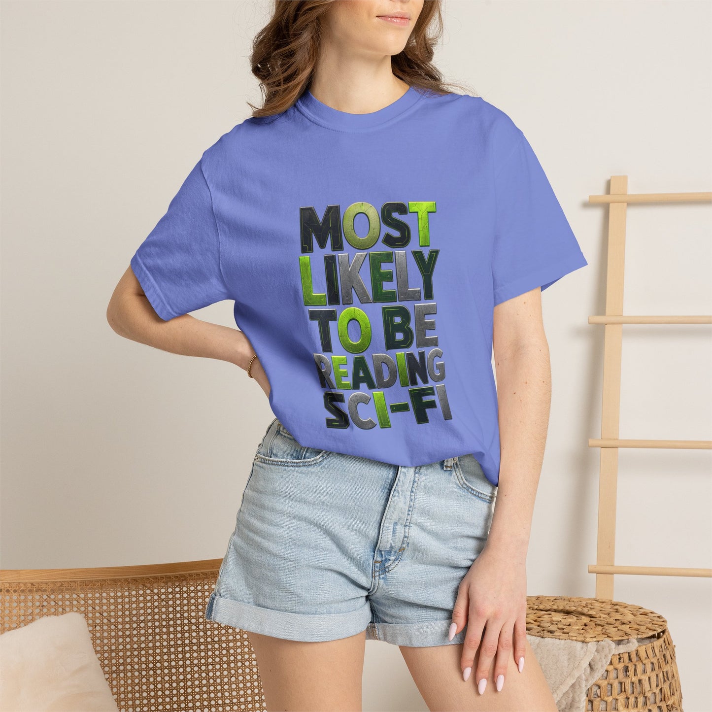 "Most Likely To Be Reading Sci‑Fi" T-Shirt for Science Fiction Book Lovers
