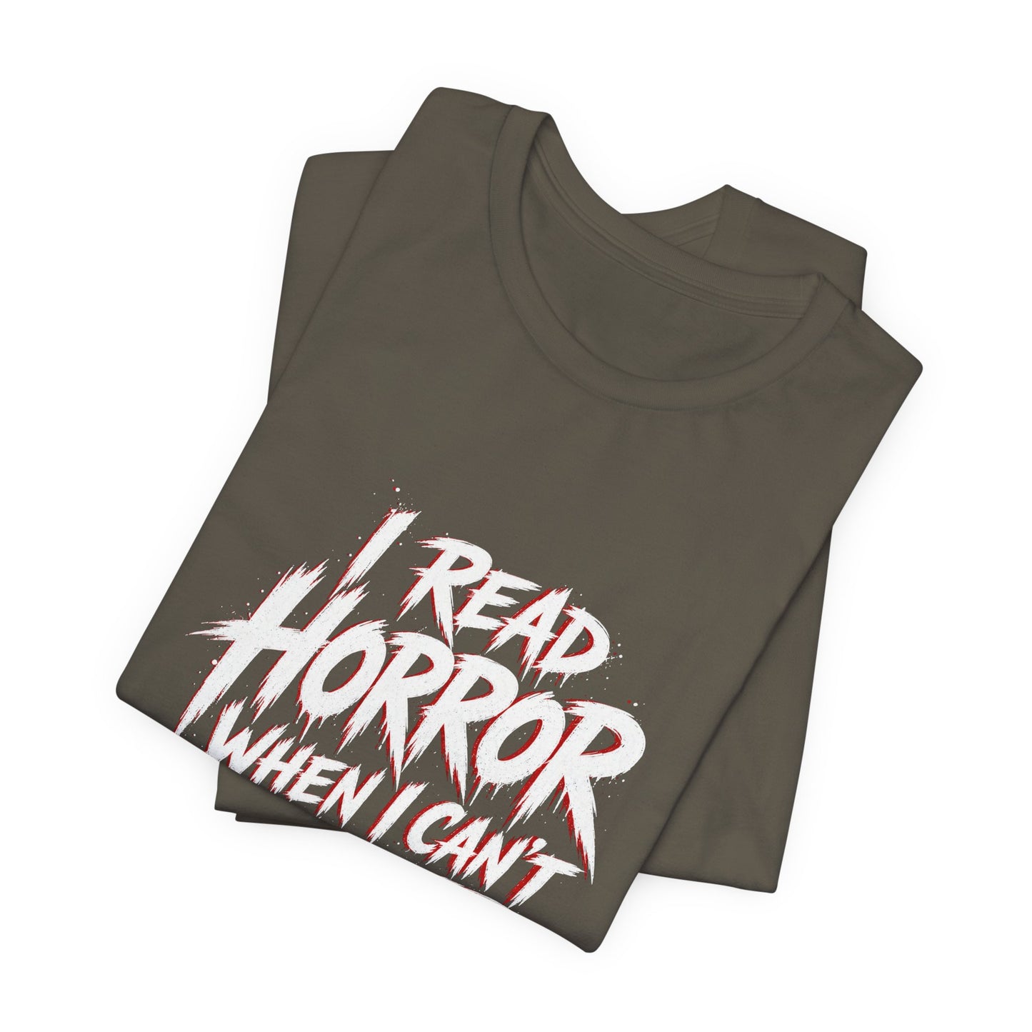 Airlume Cotton - Horror Reader Tee — "I Read Horror When I Can’t Sleep" Graphic T-Shirt