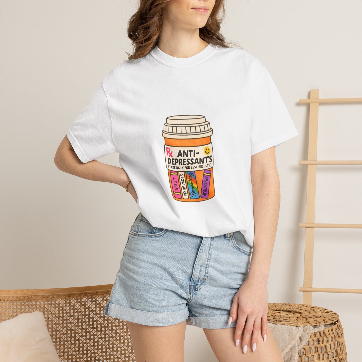 T-Shirt — "Anti-Depressants" Coffee & Books Graphic Tee