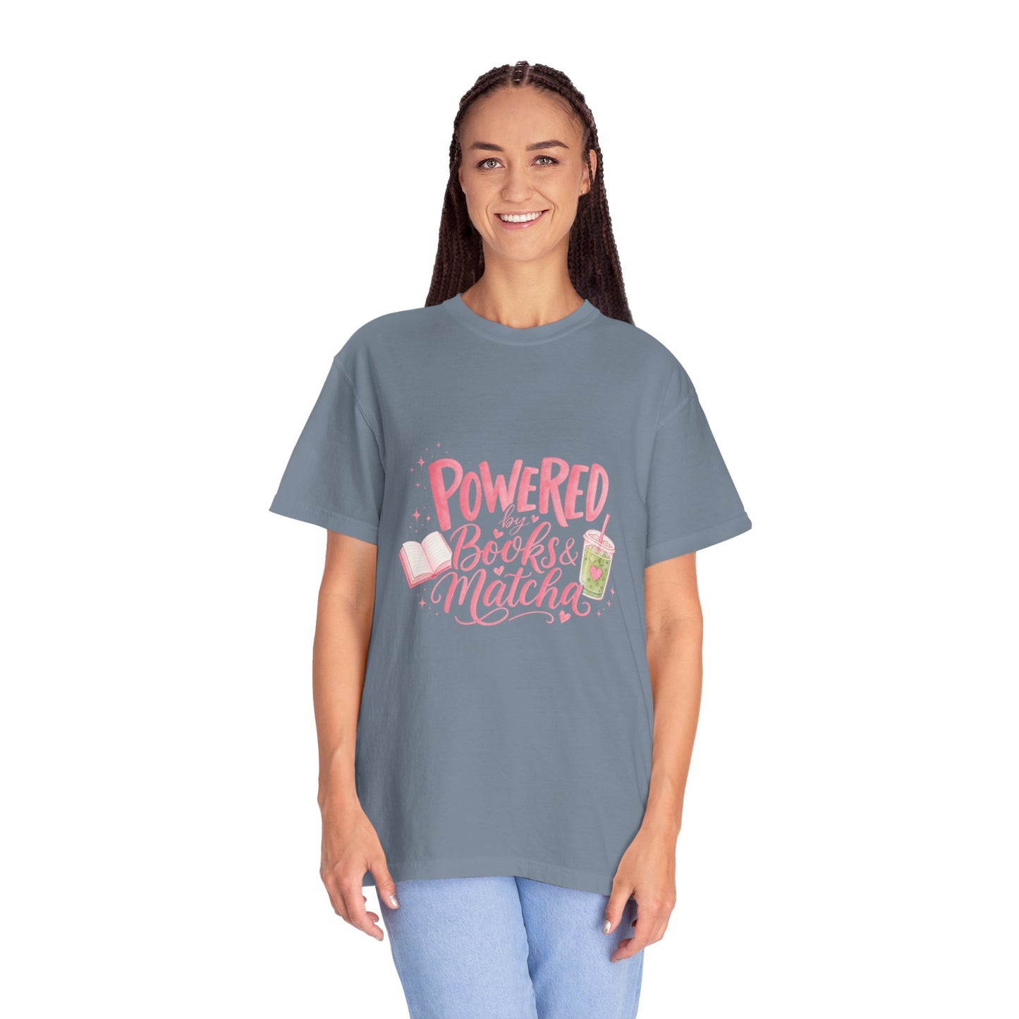 "Powered by Books & Matcha" T-Shirt